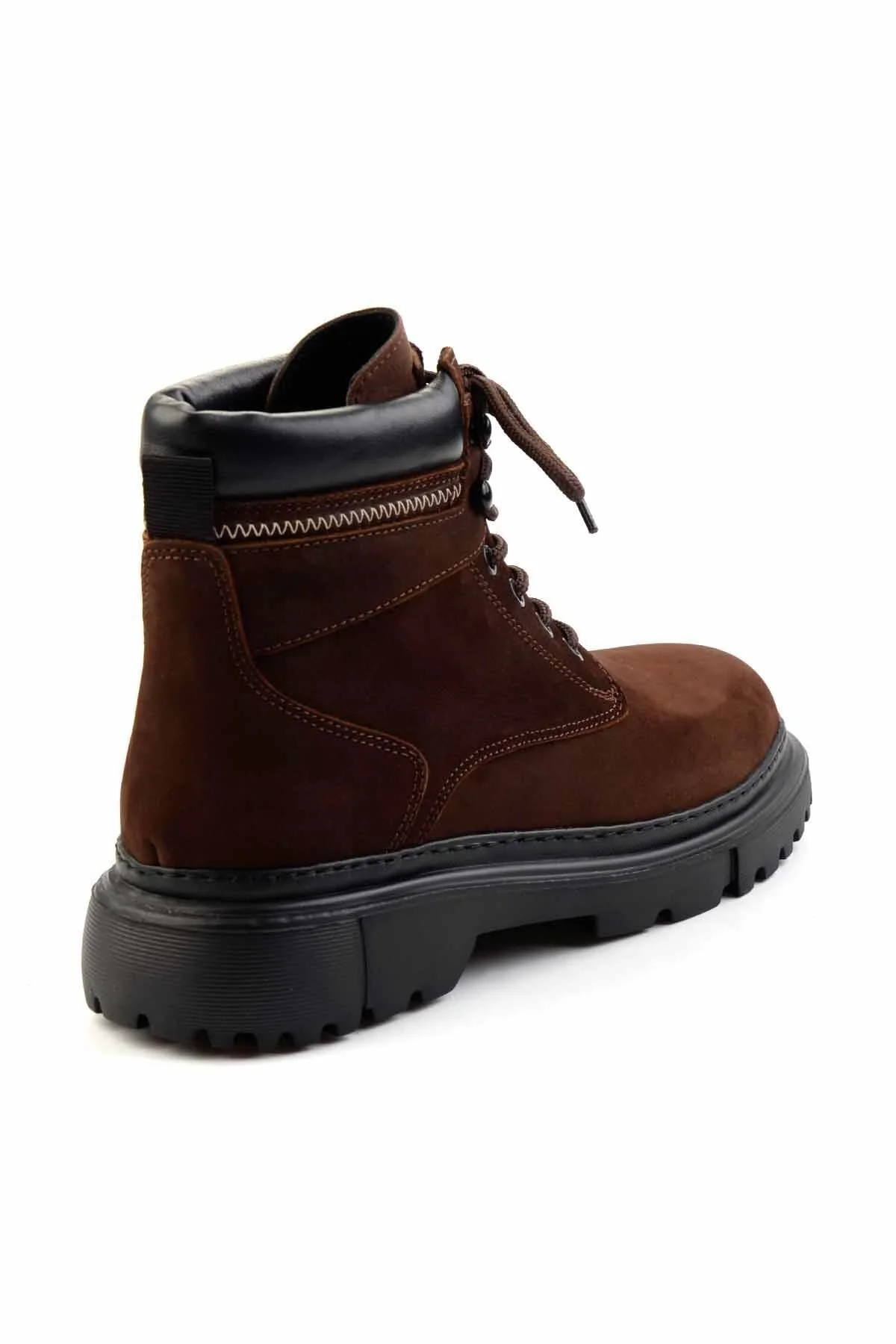 چکمه و بوت مردانه چرم اصل قهوه ای NUBUCK Bambi