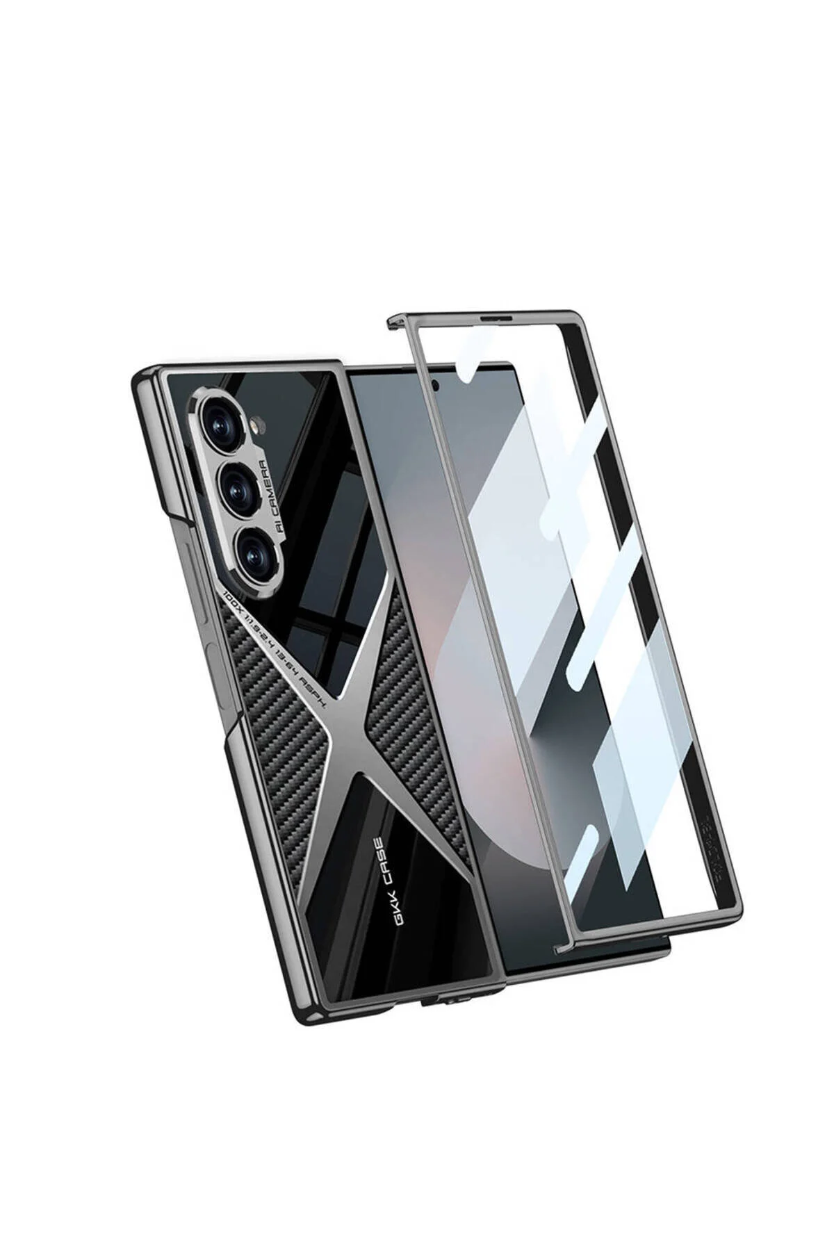 کاور و قاب GALAXY Z FOLD 6 CASE CAMERA ULTRA THIN PROTECTED PC + CARBON SURFACE BACK X PRO COVER مشکی Kılıfist