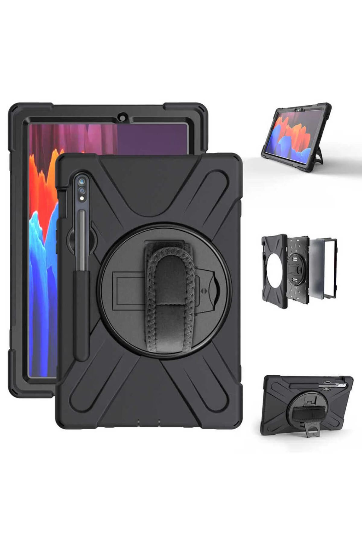 کاور تبلت GALAXY TAB S7 سازگار با کیس DEFENDER سیلیکونی مشکی Kılıfist
