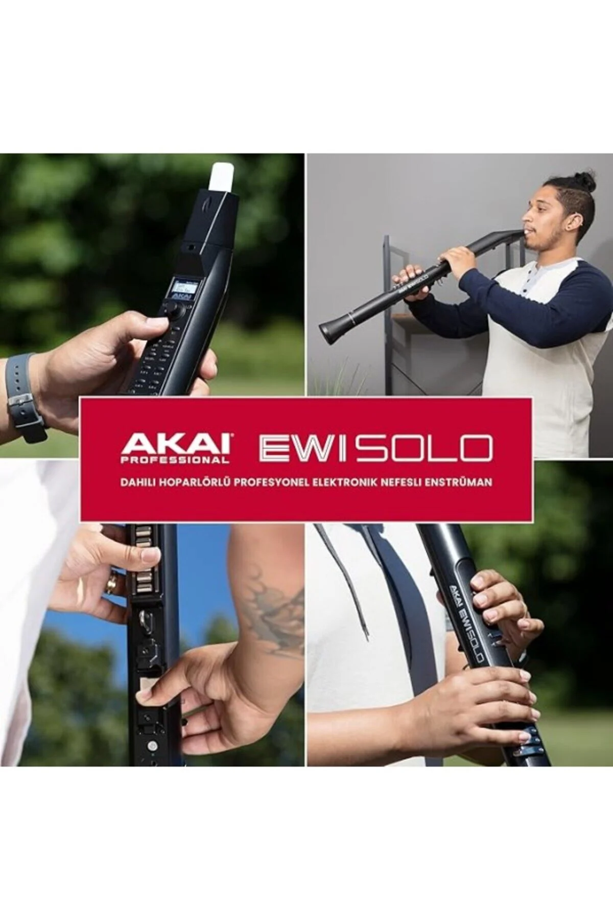 فلوت و پیکولو AKAI PROFESSIONAL EWI SOLO دستگاه تنفس الکترونیکی بلندگو داخلی باتری قابل شارژ ShopZum