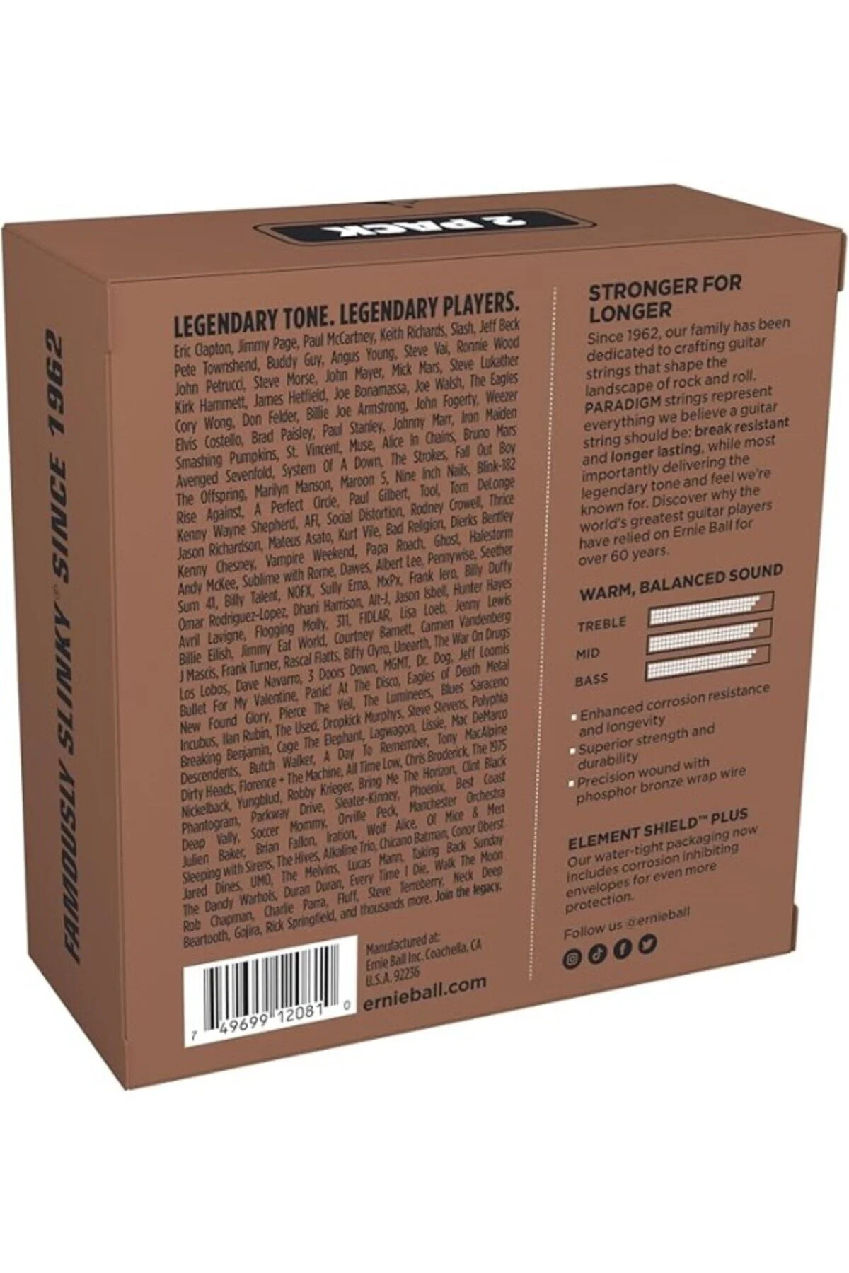 سیم گیتار ERNIE BALL FOSFOR BRONZ AKUSTIK GITAR TELLERI EXCLUSIVE 2&amp;APOS LI PAKET 11 52 ShopZum