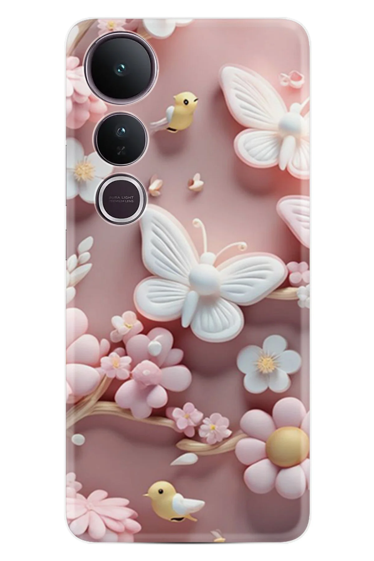 کاور و قاب VIVO V50 LITE CASE BOUTIQUE PRINTED ILLUSTRATED PINK BUTTERFLIES PCODE 088 Kılıfland