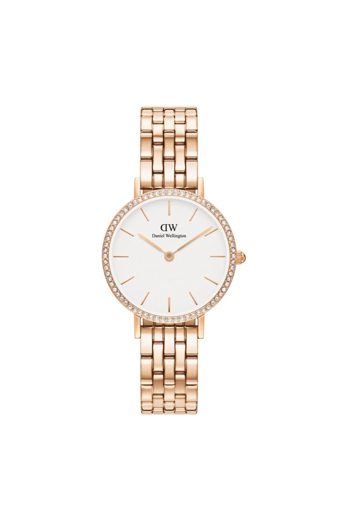 ساعت PETITE LUMINE BEZEL 5 LINK MELROSE DW00600666 Daniel Wellington