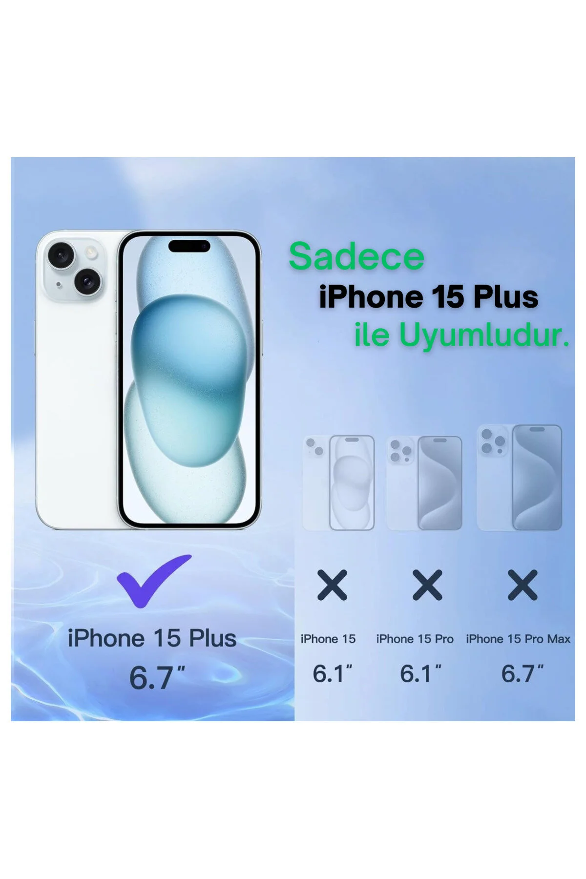 کاور و قاب IC IPHONE 15 PLUS سازگار با طراحی نازک MAGSAFE میکای شفاف متحرک غیر زرد EVAX