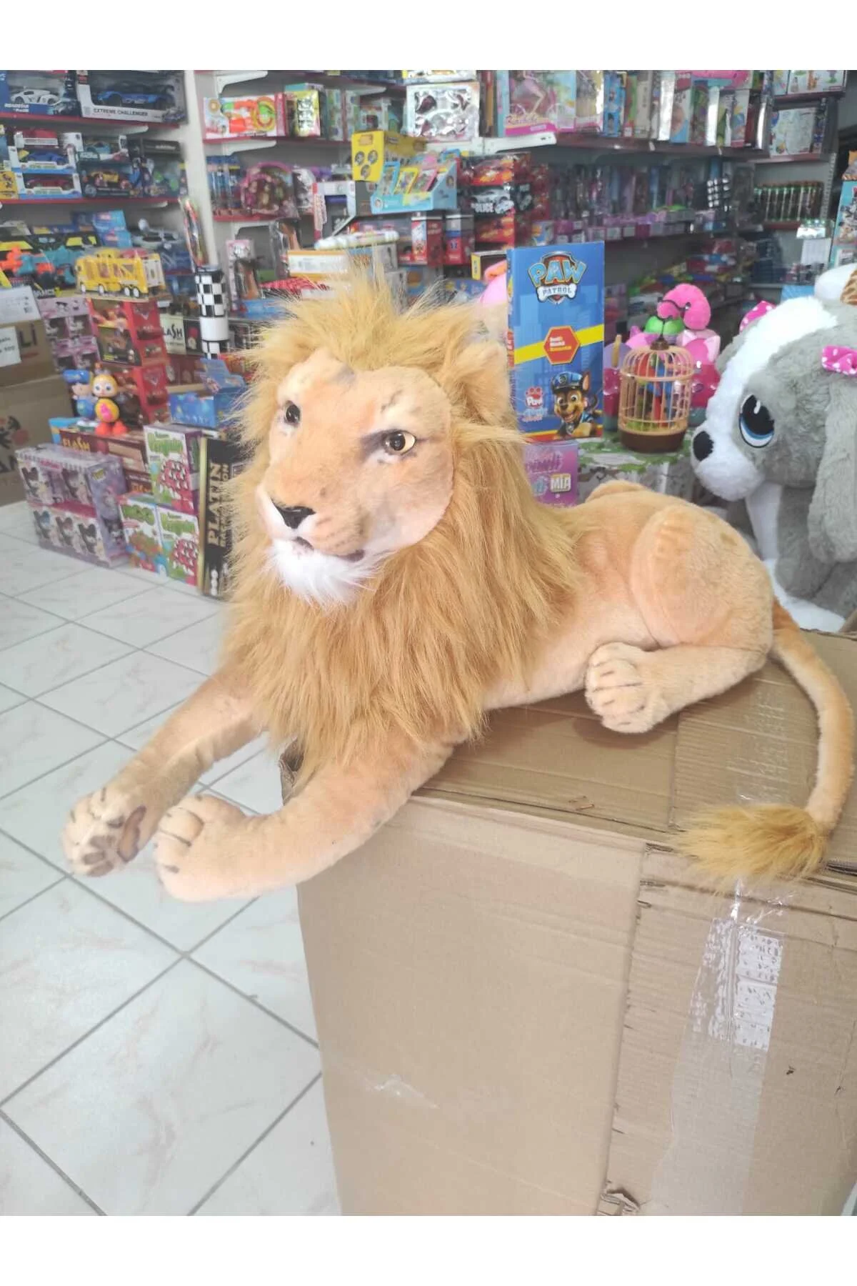 اسباب بازی های پشمی TOY LION PLUSH 75 سانتی متری شیر مخملی berattoys
