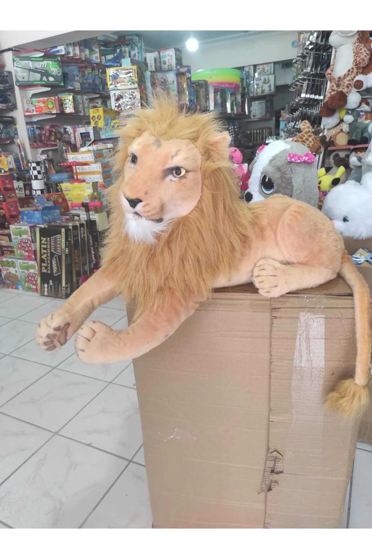 اسباب بازی های پشمی TOY LION PLUSH 75 سانتی متری شیر مخملی berattoys