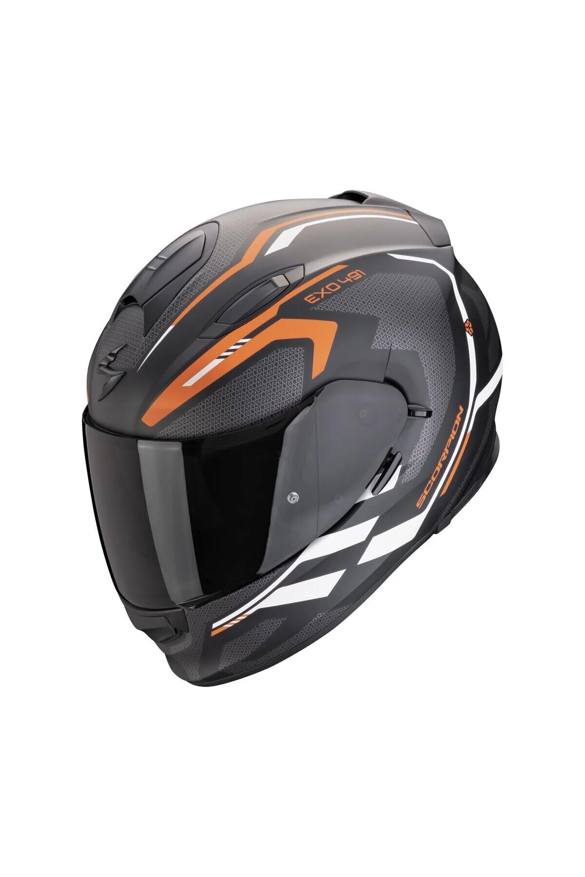 کلاه کاسکت موتورسیکلت EXO 491 EVO CRIPTA بسته موتور سیکلت نارنجی سیاه Scorpion
