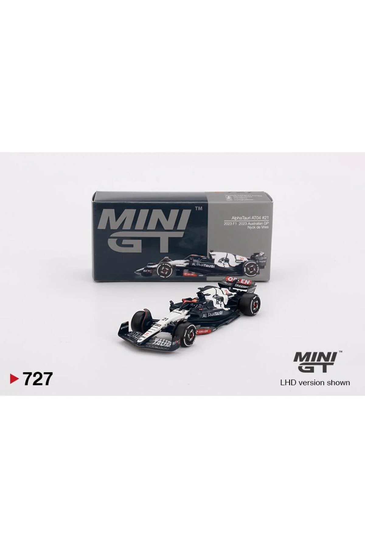 مدل خودرو ALPHATATAURI AT04 21 NYCK DE VRIES 2023 F1 GP 727 استرالیا mini gt