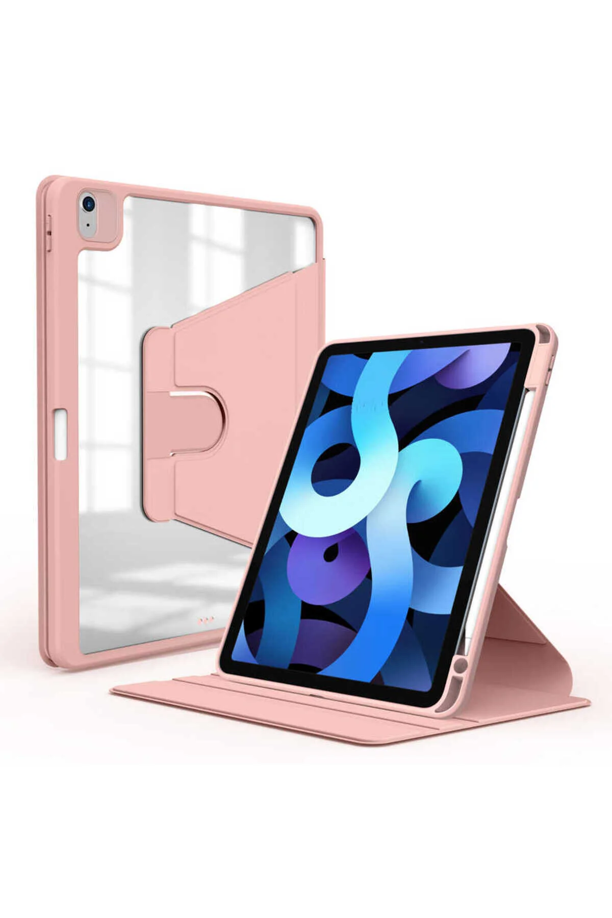کاور تبلت قاب پایه قابل چرخش IPAD AIR 11 M3 NAYN صورتی Kılıfist
