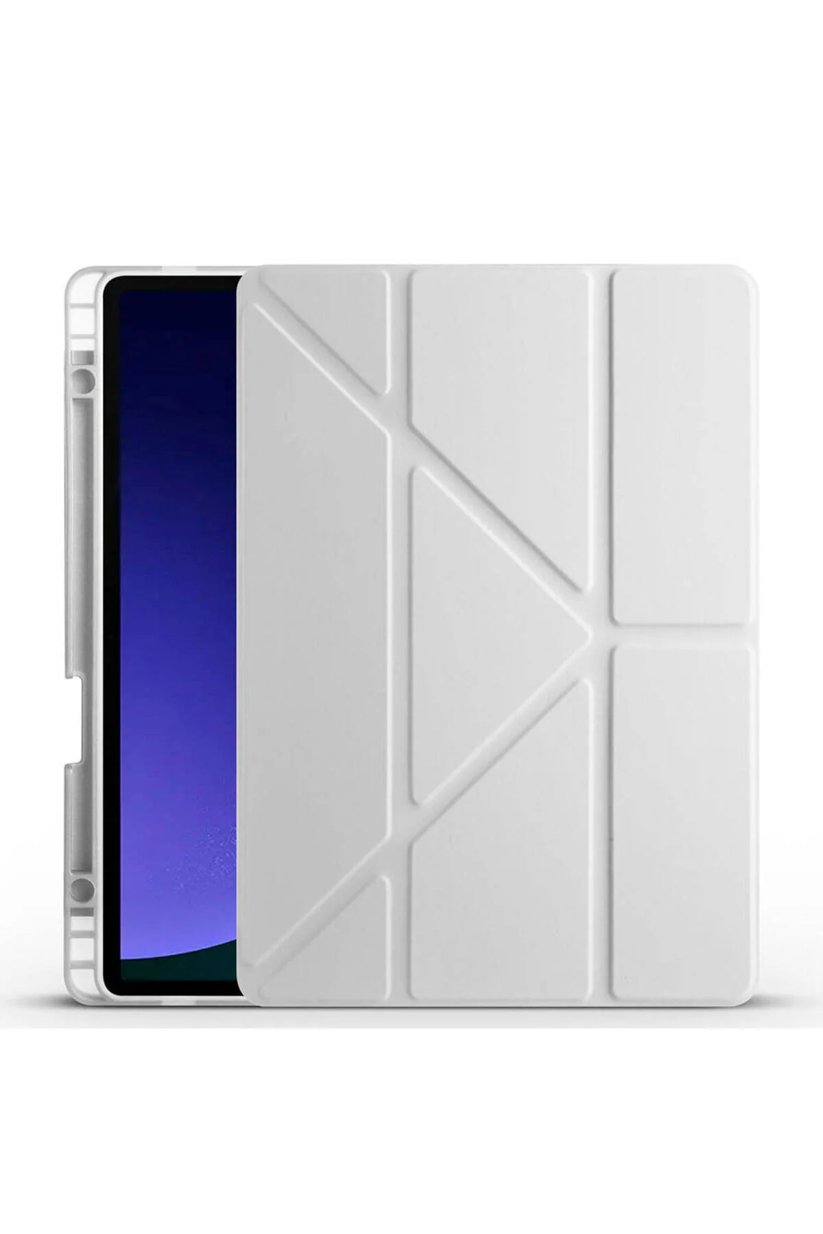 کاور تبلت قاب پایه تاشو سه تایی ATA با GALAXY TAB S9 FE رزگلد Zore