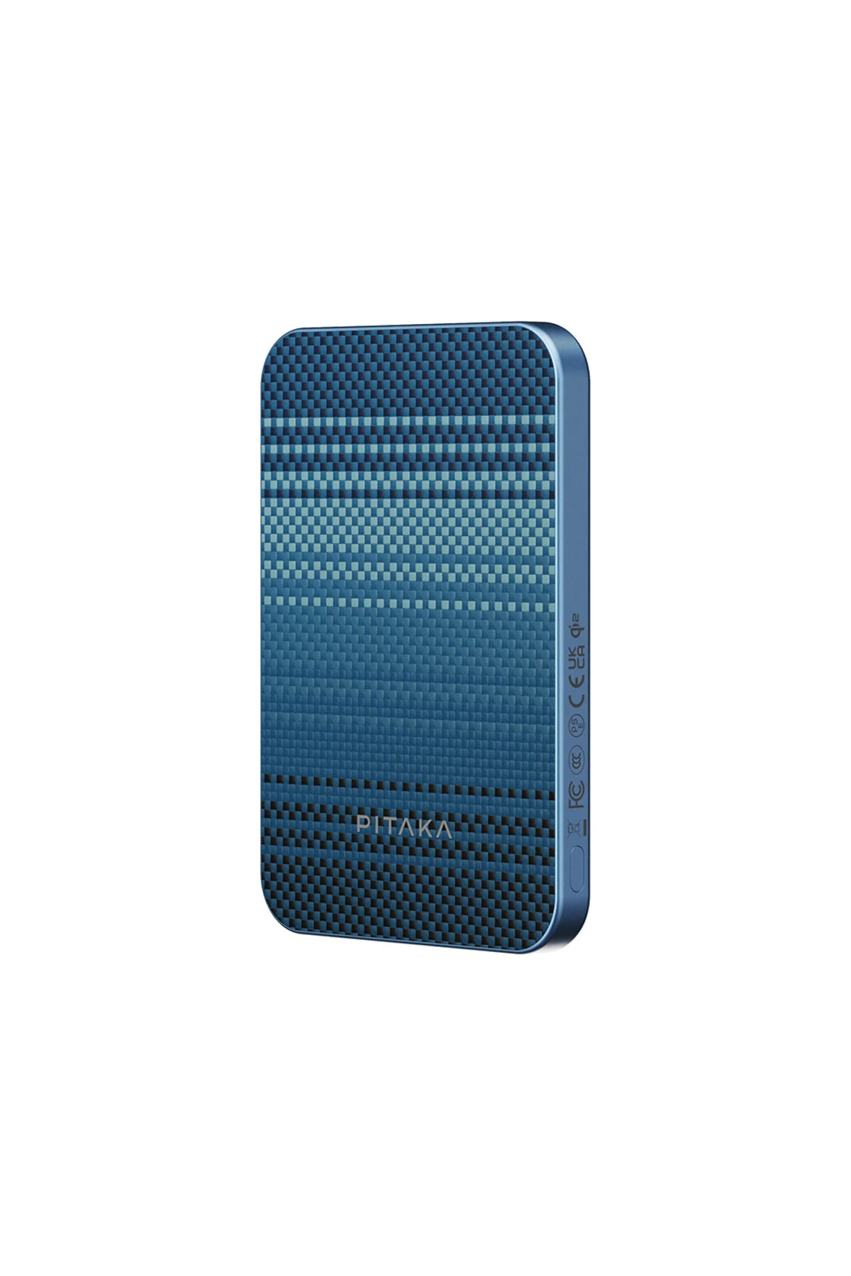 شارژر بی سیم POWERBANK TACTILE WOVEN QI2 فناوری شارژ ARAMID FIBER 10W 5000MAH BLUE PITAKA