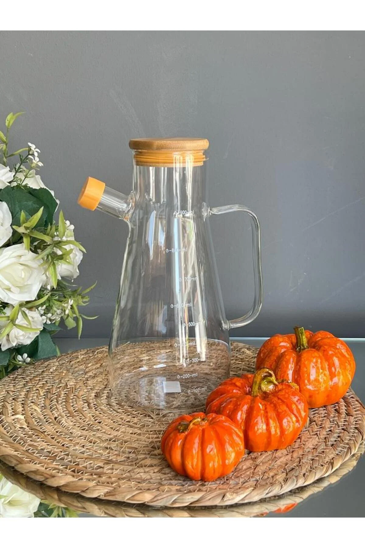 ظرف روغن شیشه ای BOROSILICATE 900ML ROSSEV