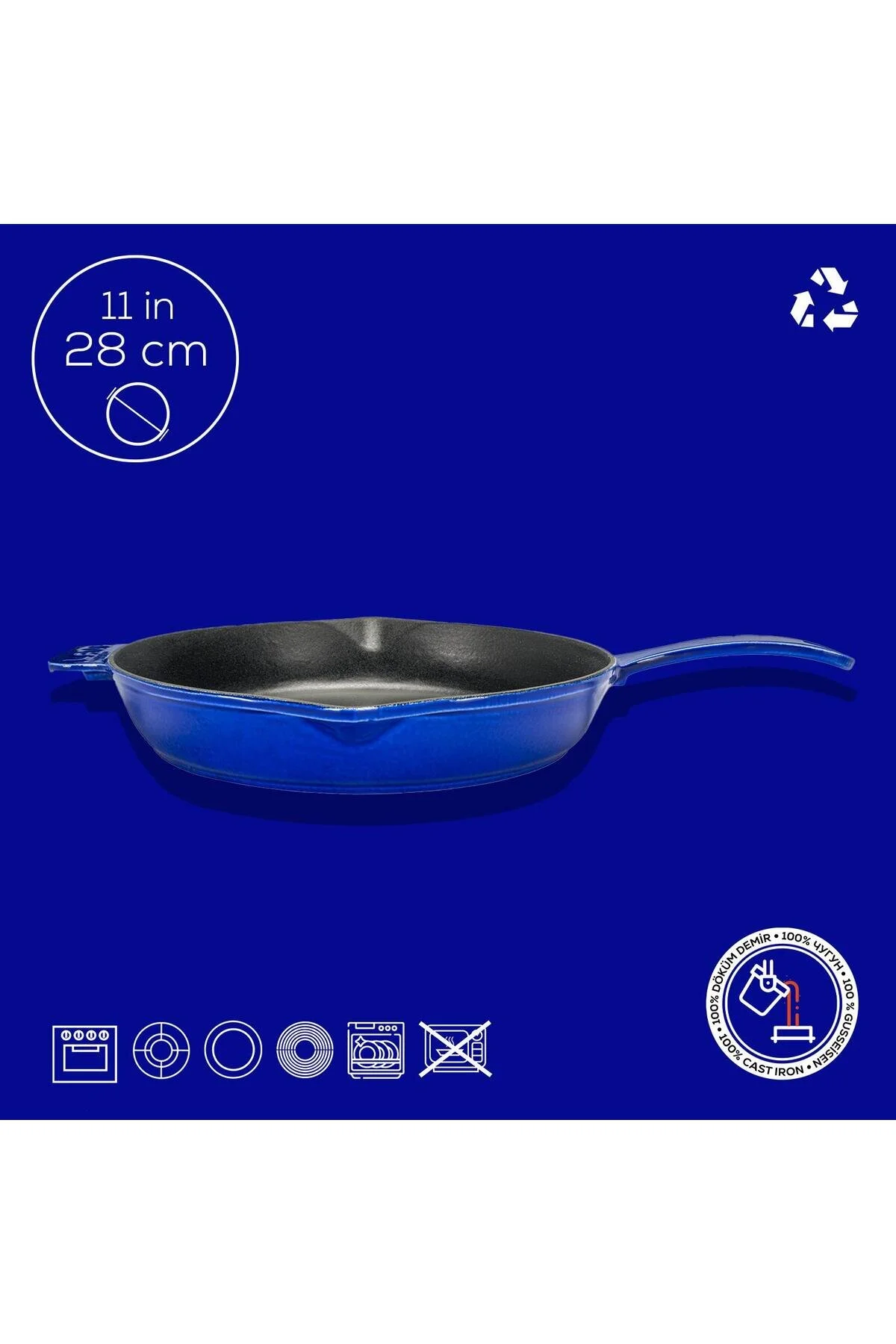 تابه بازیگران سریال پریمیوم سرخ کردن دور با چدن بخار ایستاده. قطر Ø 28 سانتی متر. Lava