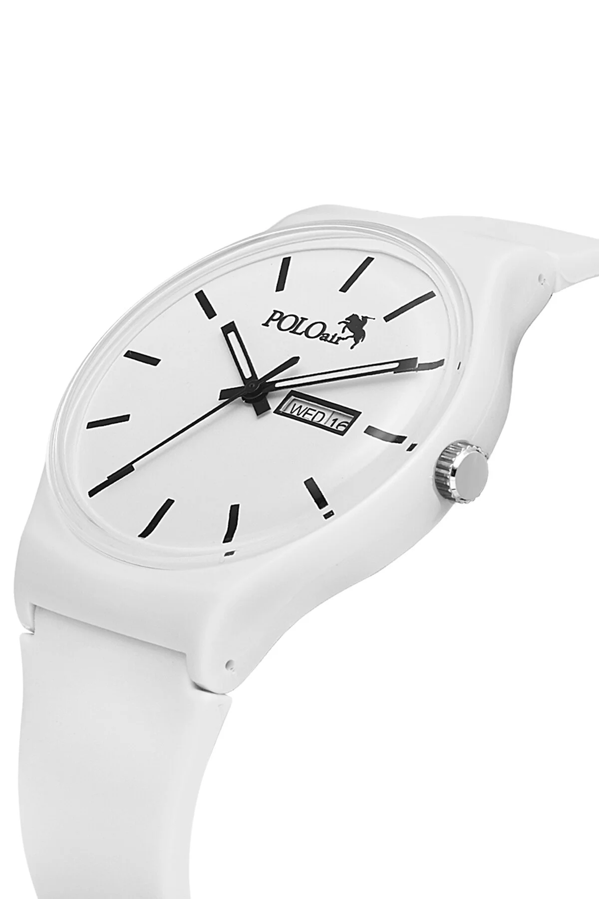 ساعت بند سیلیکونی اسپرت یونیسکس تقویم روز ماه مچی سفید رنگ PL 1555B1X polo air