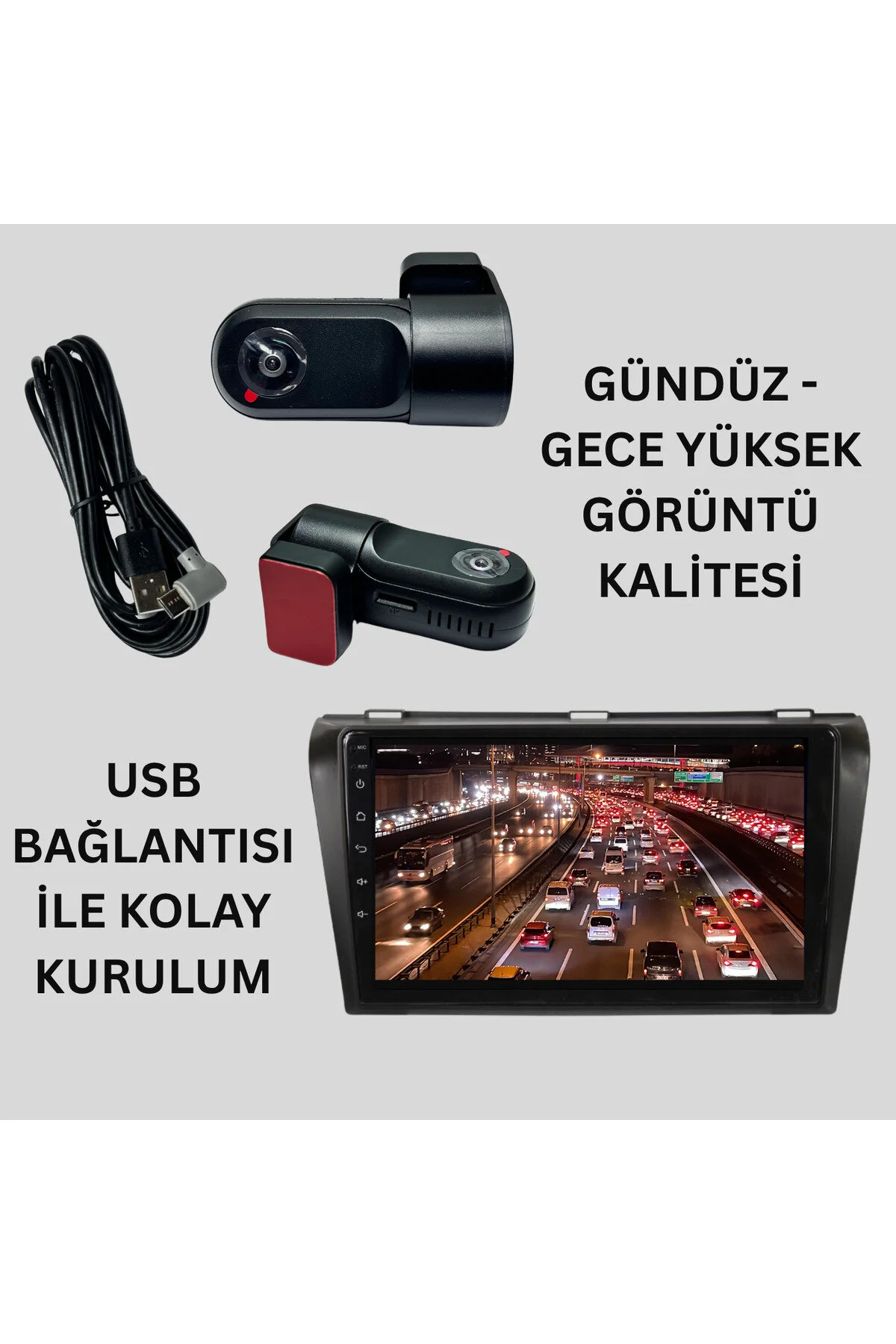 دوربین داشبورد DASH CAM جلوی ضبط خودرو با کیفیت بالا سازگار سیستم چندرسانه ای اتصال USB For-X