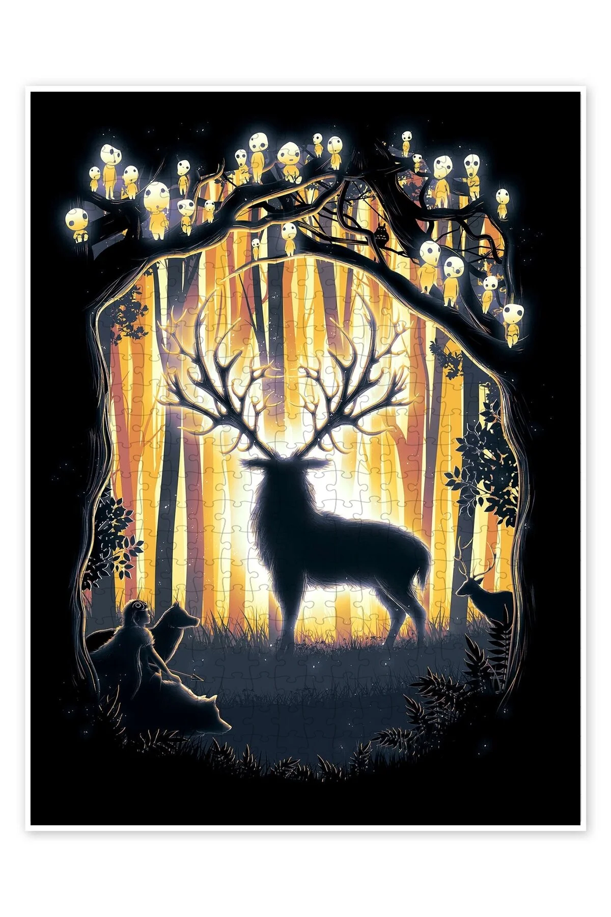 پازل FOREST GOD 500 PIECE PUZZLE اره منبت کاری مویی با موضوع فیلم کلاسیک از ترکیه Jeronkarji