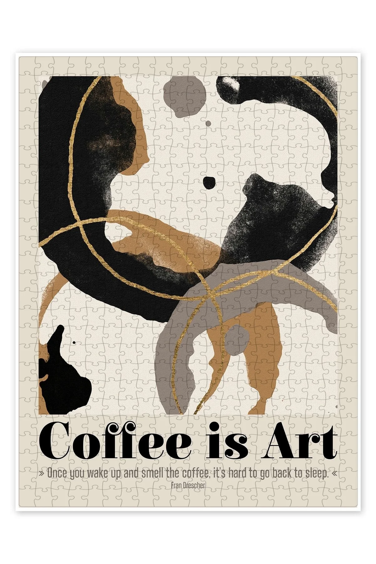 پازل نقل قول COFFEE IS ART I 500 تکه اره منبت کاری مویی آشپزخانه با تم برای بزرگسالان از ترکیه Jeronkarji