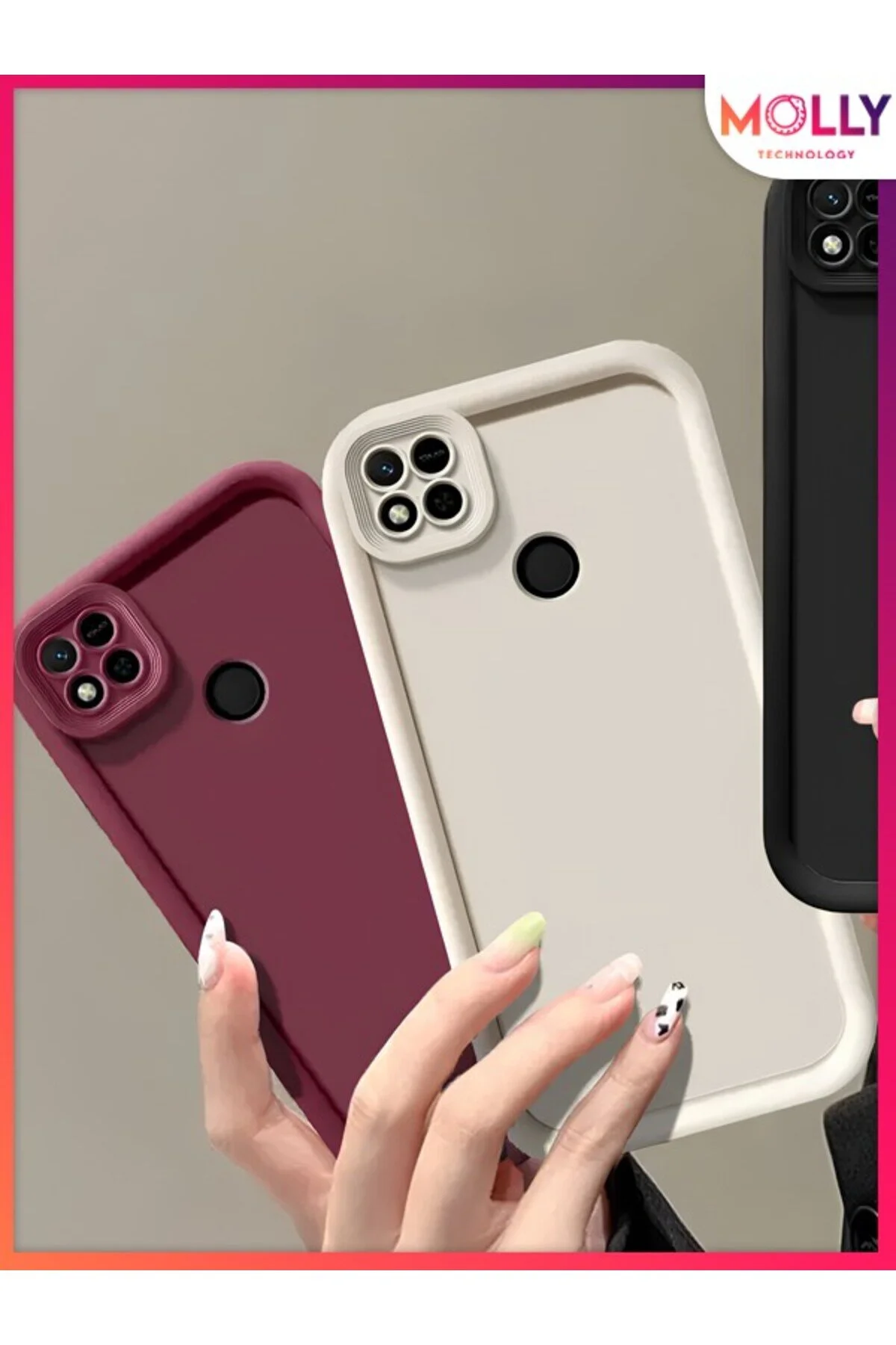 کاور و قاب سیلیکونی پان ضخیم لبه های قهوه ای فالو برای شیائومی REDMI 9C Molly