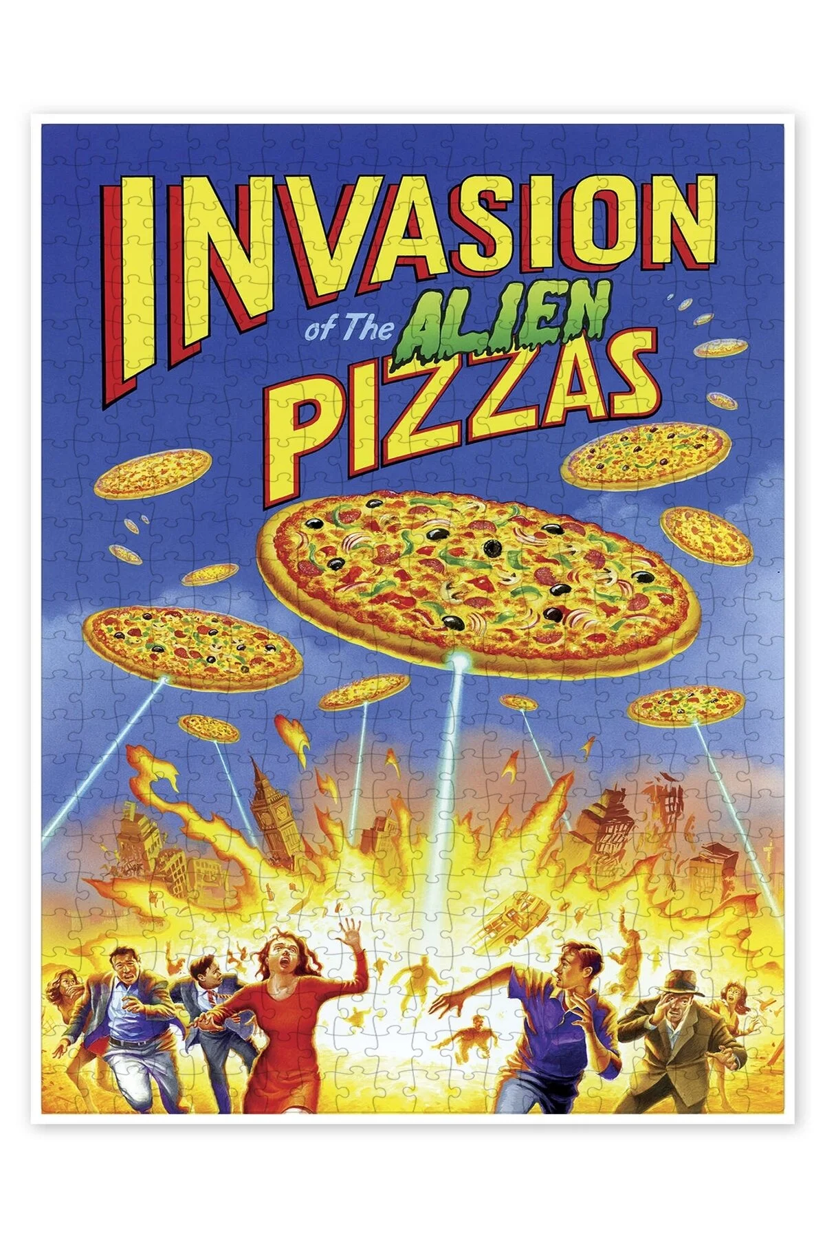 پازل پیتزای 500 تکه اره منبت کاری مویی پازلی ALIEN INVASION برای بزرگسالان از ترکیه Jeronkarji