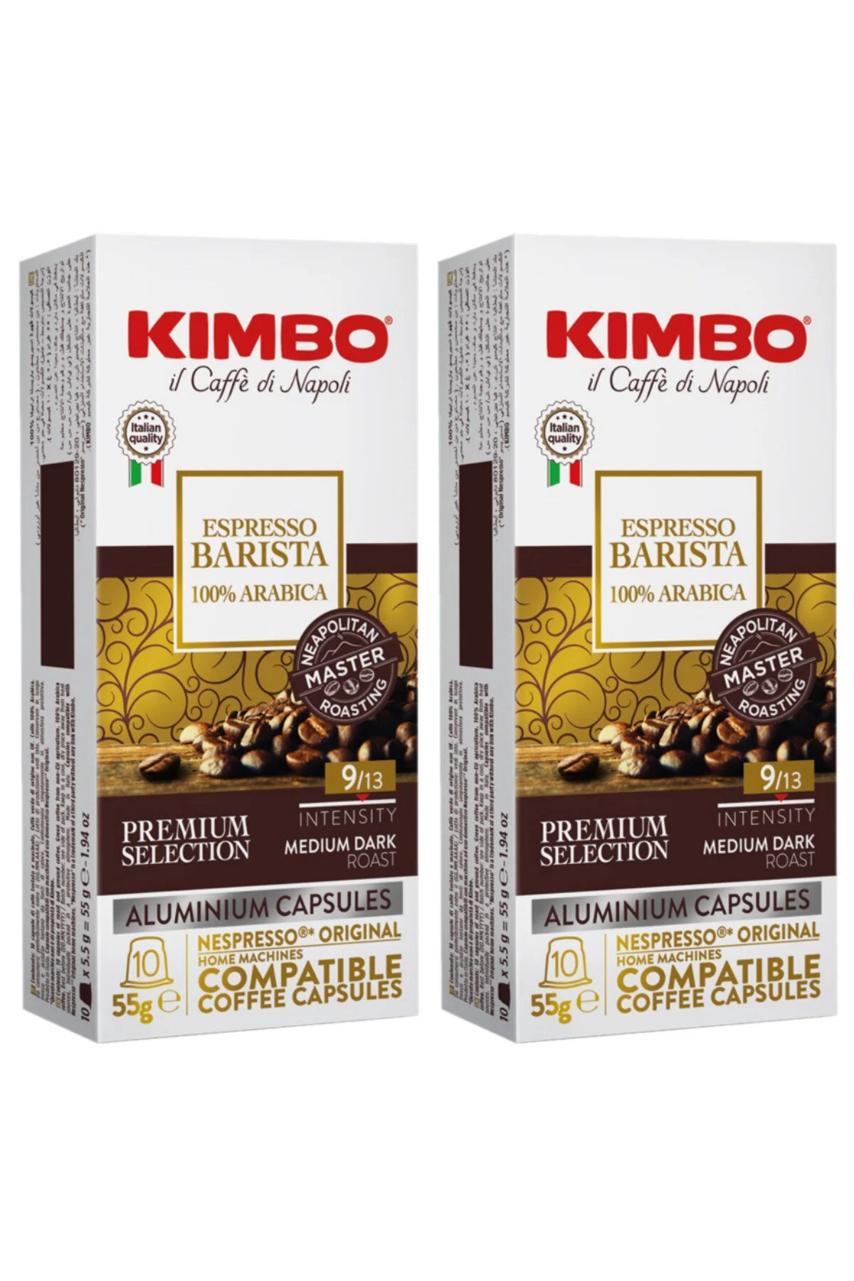 کپسول قهوه BARISTA HARMONY 100 ٪ سازگار ARABICA NESPRESSO آلومینیوم در جعبه 10 مجموعه 2 Kimbo