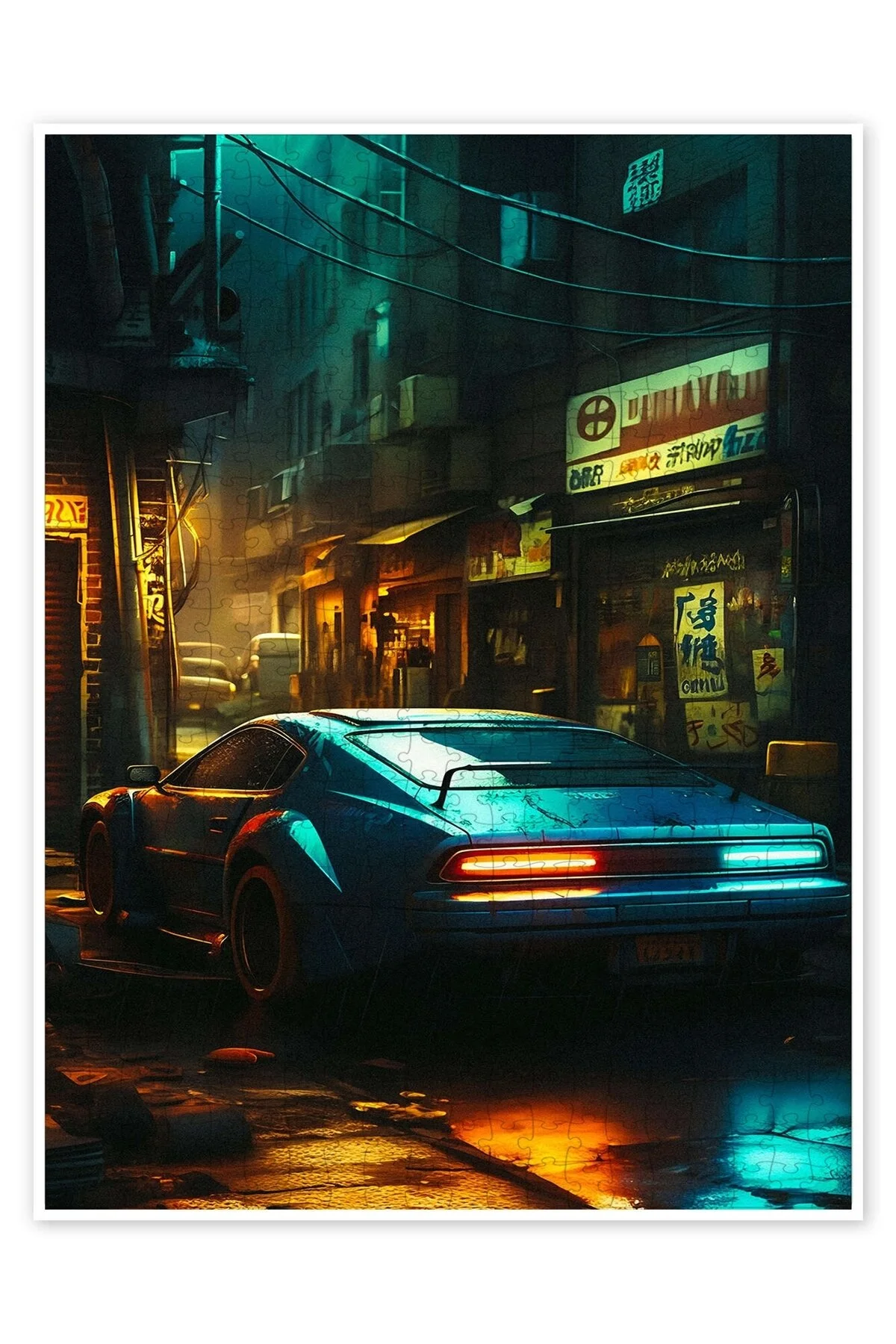 پازل سرگرمی با مضمون اره منبت کاری مویی شهر CYBERPUNK CAR II 500 PIECE از ترکیه Jeronkarji