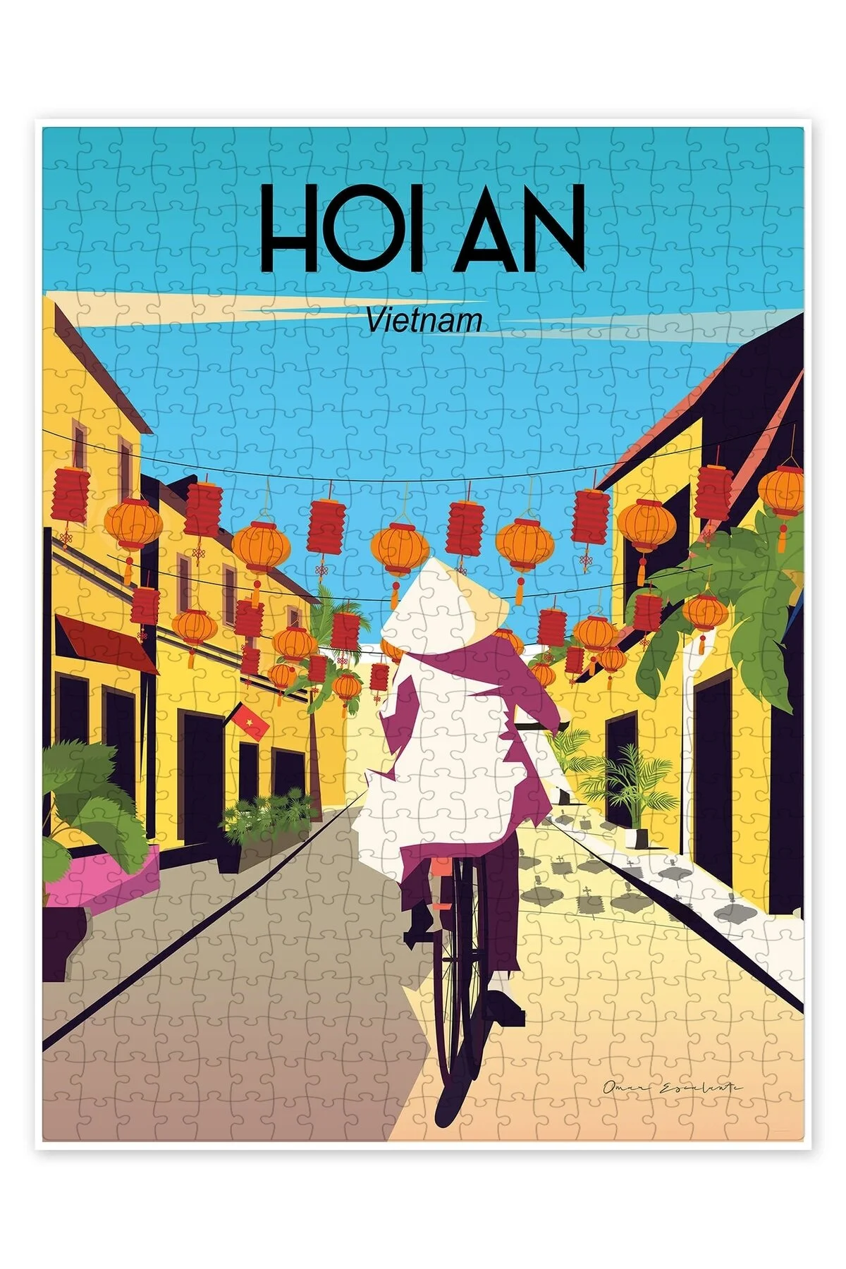 پازل HOI AN VIETNAM 500 PIECE اره منبت کاری مویی شهر منظره سرگرمی مضمون از ترکیه Jeronkarji