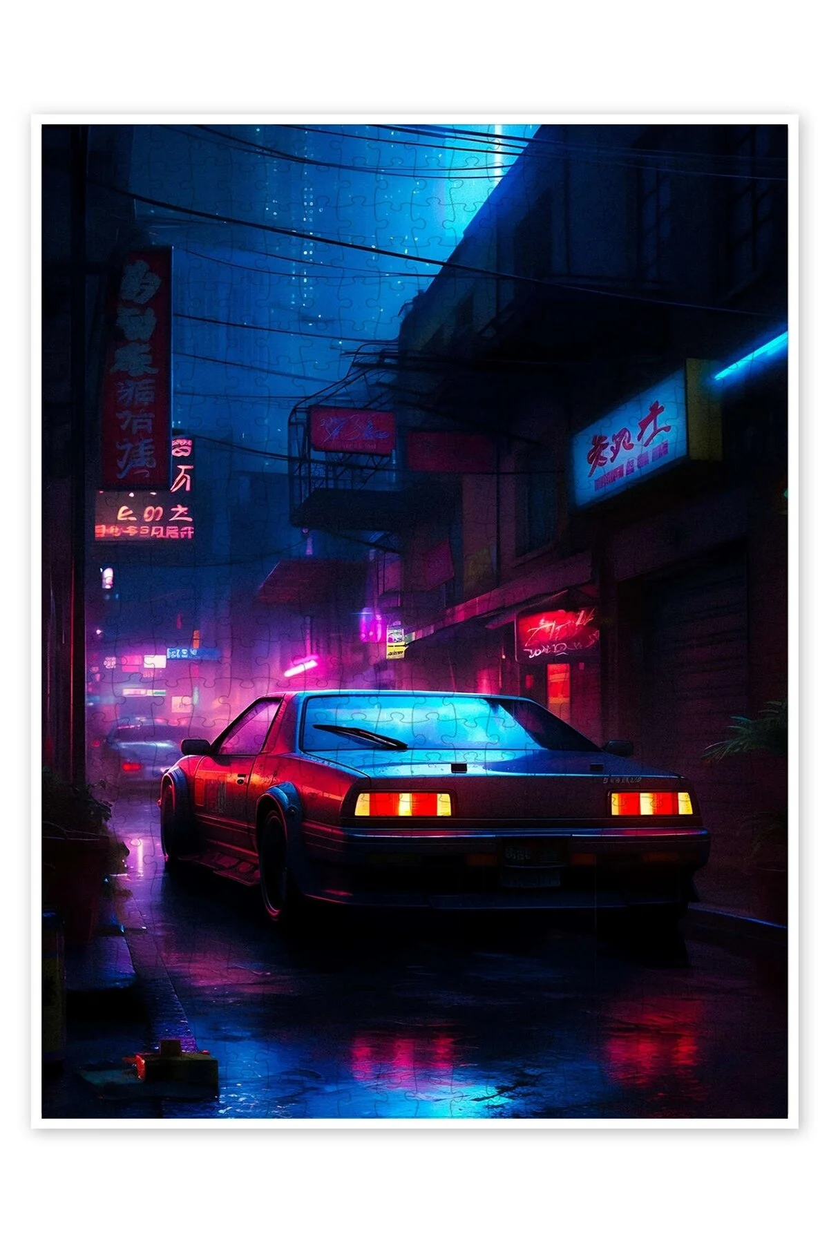 پازل سرگرمی با تم اره منبت کاری مویی شهر CYBERPUNK CAR III 500 PIECE از ترکیه Jeronkarji