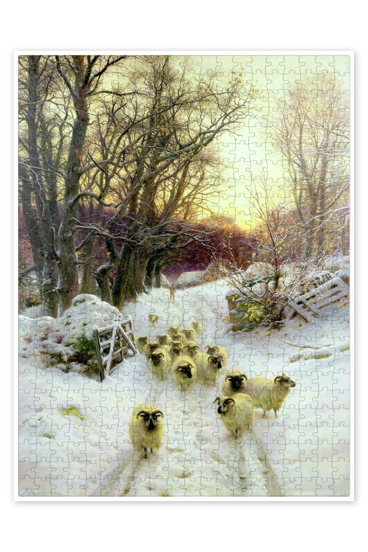 پازل THE SUN HAD COVERED WINTER DAY 500 PIECE PUZZLE گربه سگ با مضمون طبیعت و حیوانات جنگل از ترکیه Jeronkarji