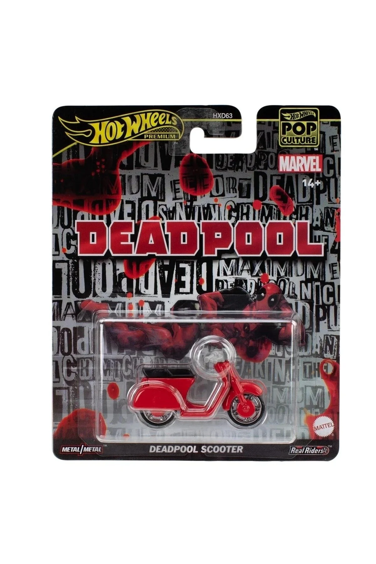ماشین اسباب بازی اسکوتر DEADPOOL CULTURE POP ابزار جمع آوری مجوز مارول هات ویلز اورجینال HOT WHEELS