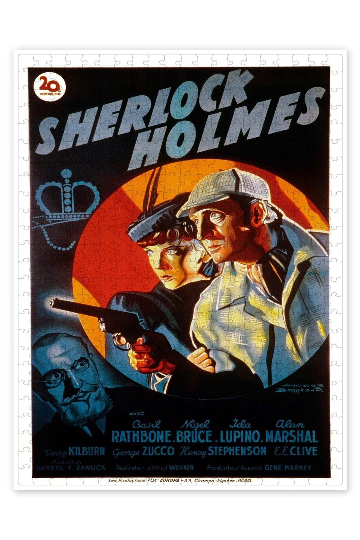 پازل THE ADVENTURES OF SHERLOCK HOLMES 500 PIECE PUZZLE اره منبت کاری مویی با موضوع فیلم کلاسیک از ترکیه Jeronkarji