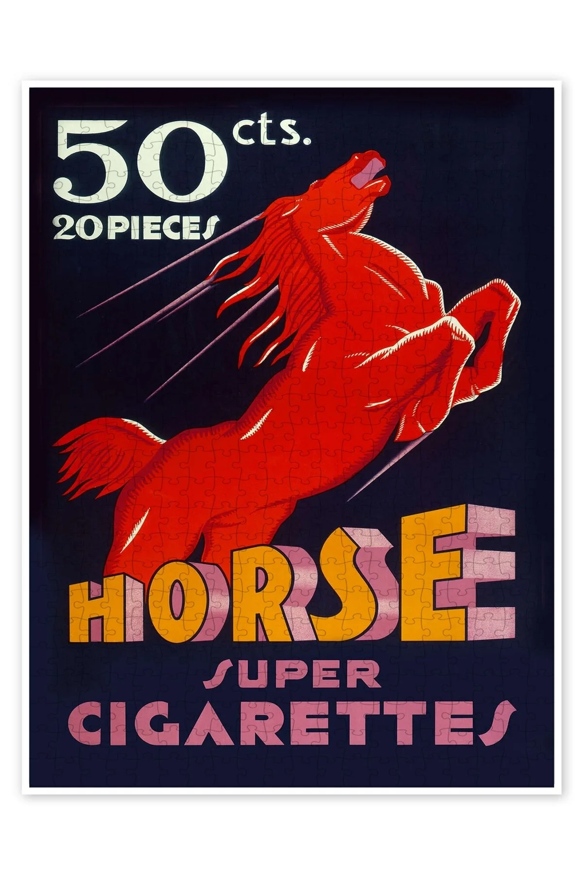 پازل HORSE SUPER CIGARETTES 1935 500 تکه اره منبت کاری مویی گربه سگ با موضوع طبیعت و حیوانات جنگل از ترکیه Jeronkarji