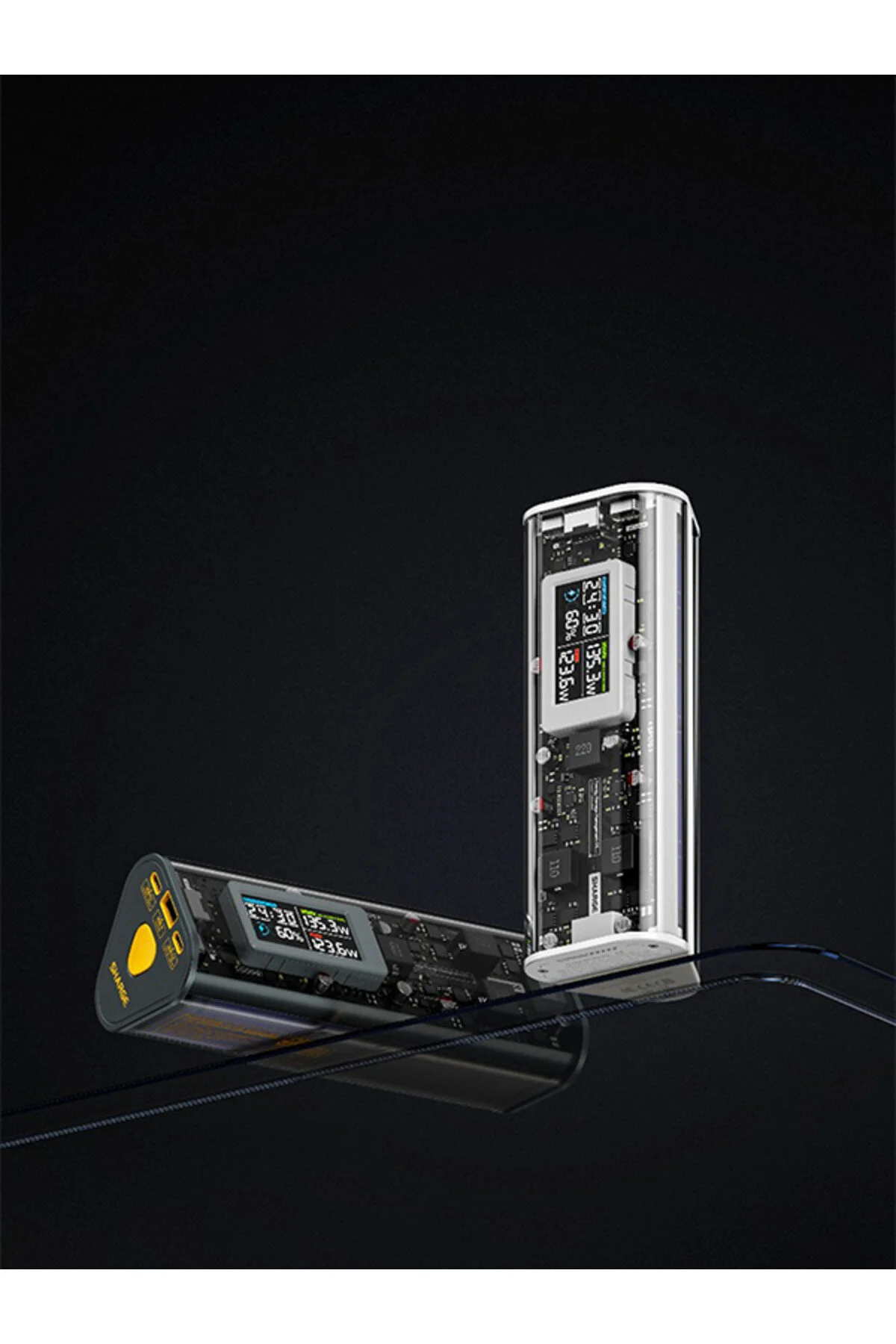 پاوربانک GAN BEYAZ POWERBANK با قدرت بالا و طراحی شفاف Sharge