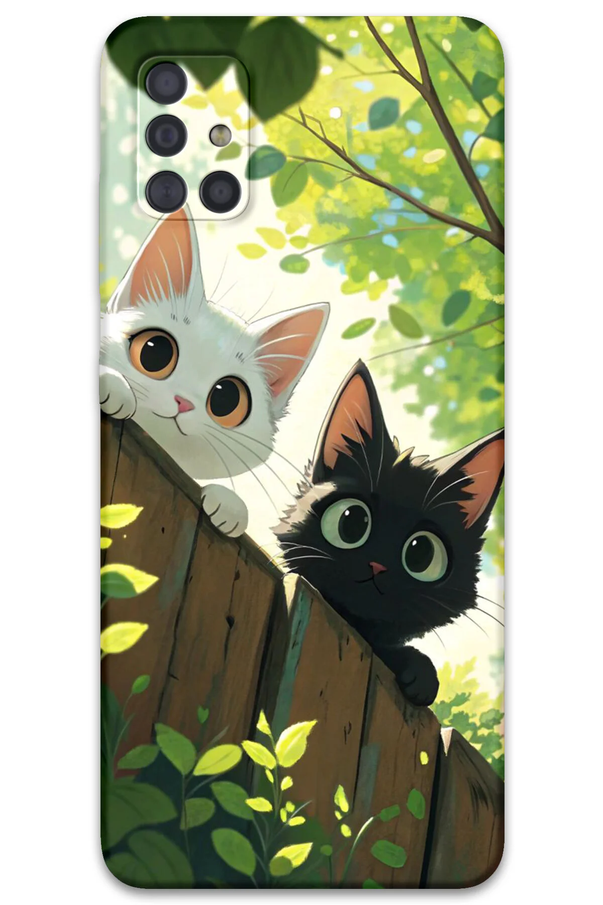 کاور و قاب تلفن همراه با الگوی CAT سازگار GALAXY A71 + محافظ صفحه Gramaphone