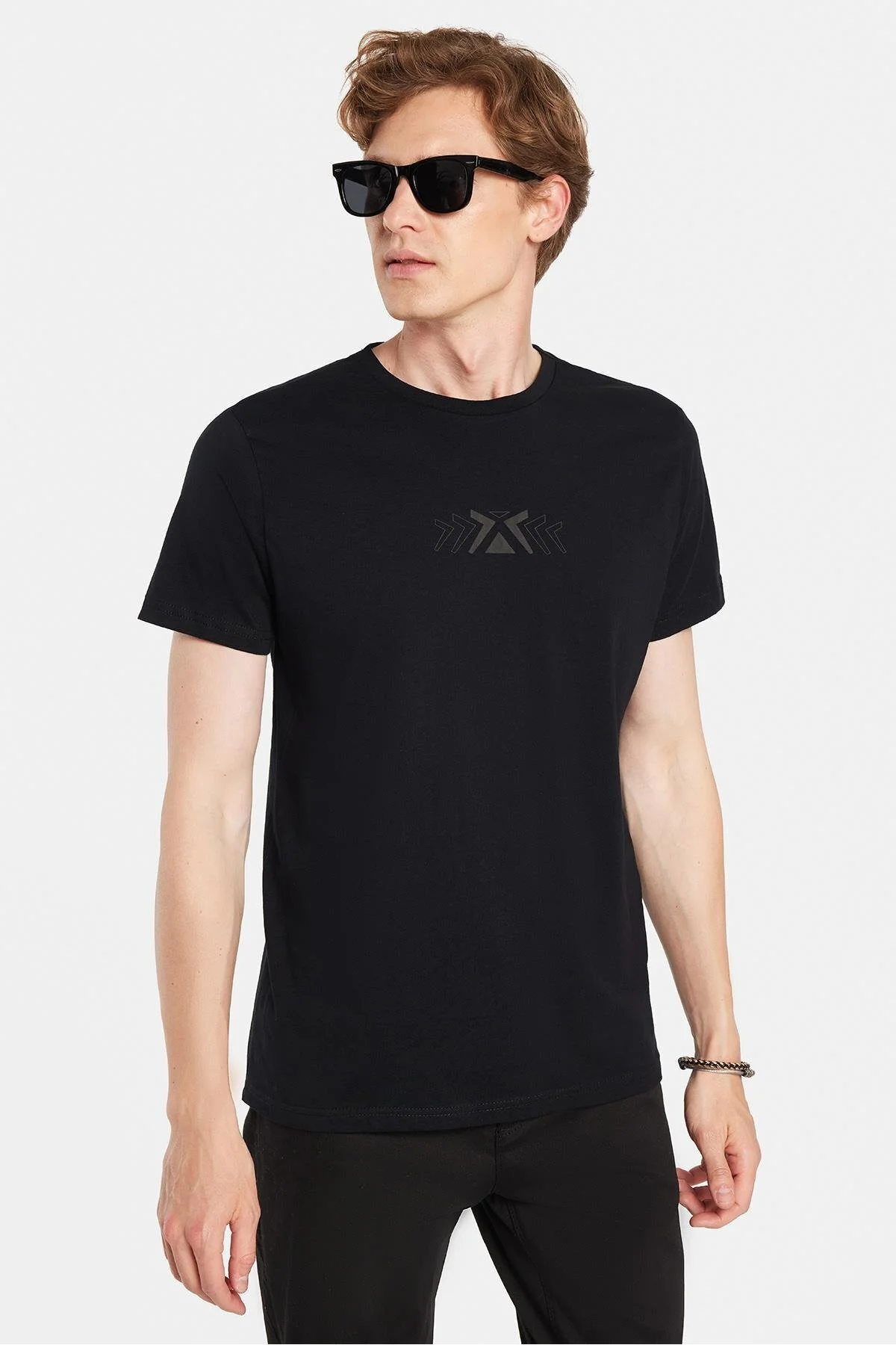 تی شرت مردانه برش باریک مردان 100 ٪ پنبه ای نرم و تمیز دوچرخه مشکی T SHIRT Tudors