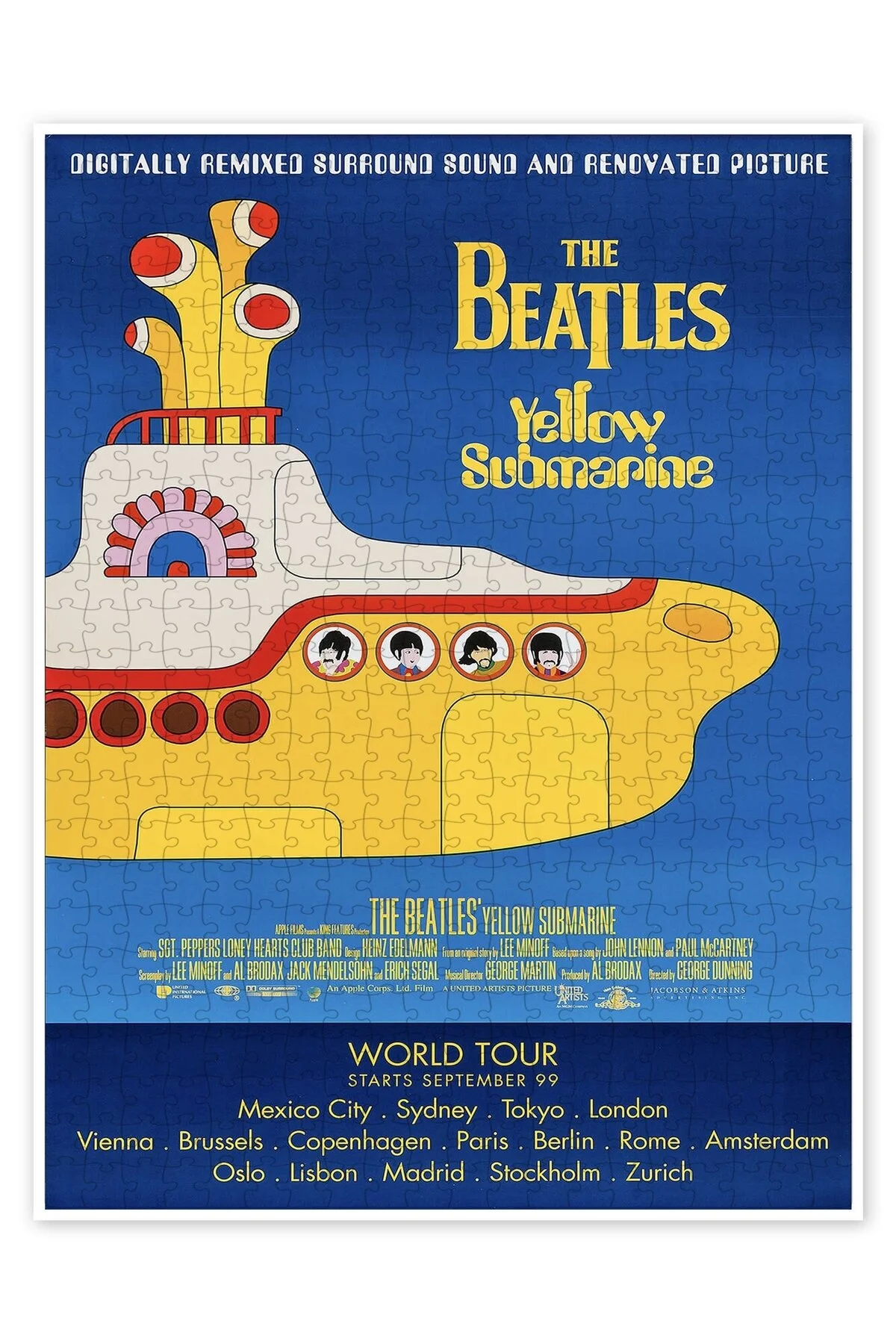 پازل THE BEATLES YELLOW SUBMARINE 500 PIECE JIGSAW PUZZLE با موضوع فیلم کلاسیک از ترکیه Jeronkarji
