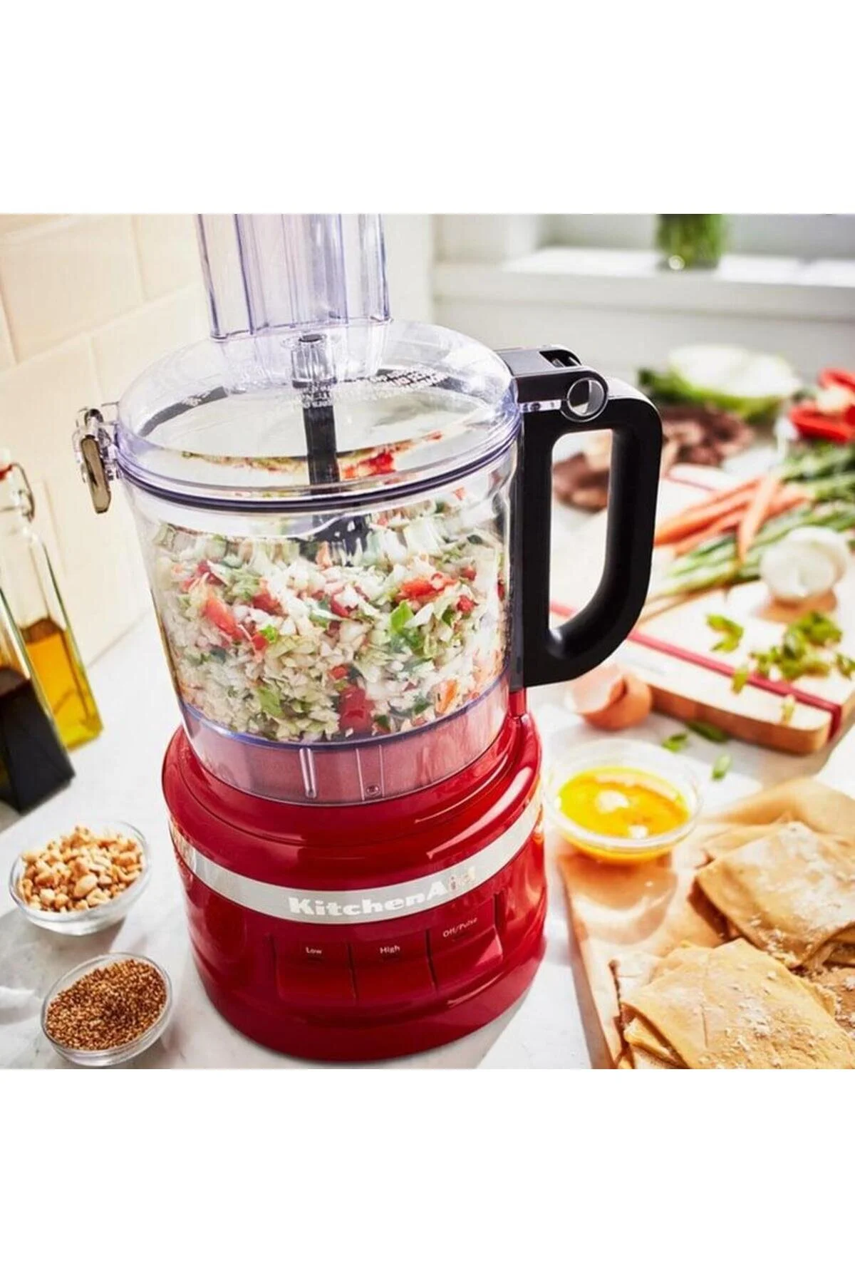 خردکن و غذا ساز قرمز حلقه آشپزخانه 17 Lt Empire Red 5Kfp0719Eer Kitchenaid