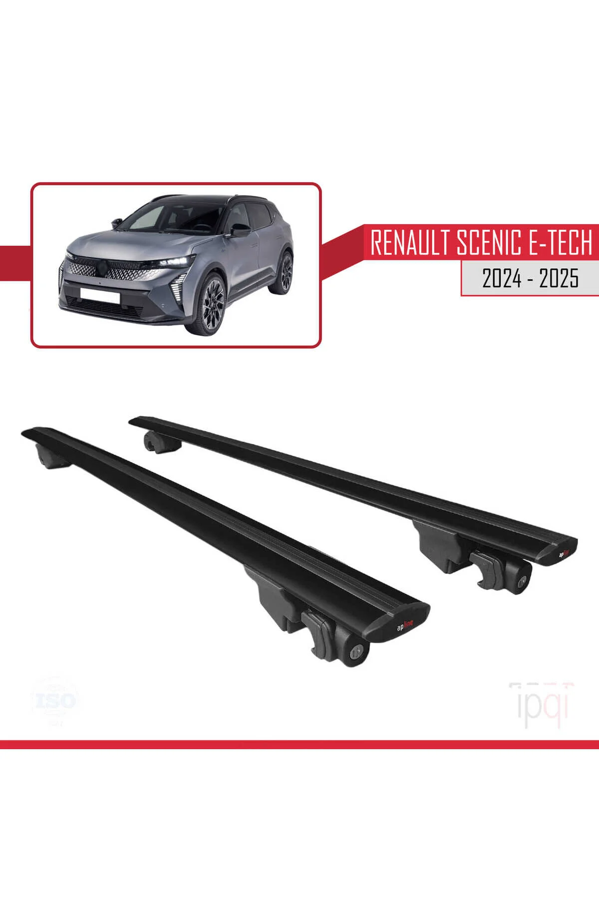نظم دهنده صندوق عقب سازگار با RENAULT SCENIC E TECH 2024 2025 HOOK مدل سقف میانی میله مشکی 2 تکه ipqi