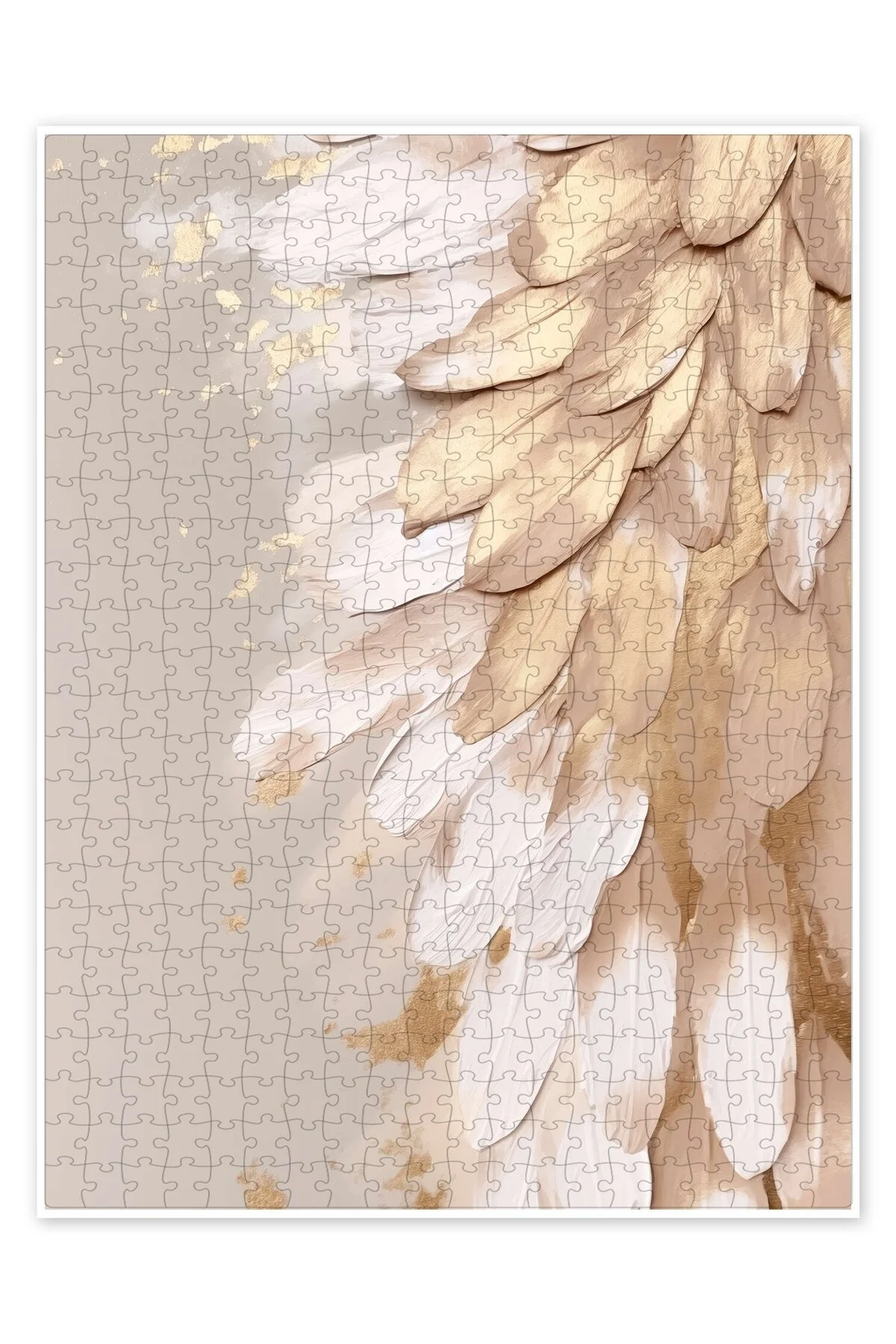 پازل HALO FEATHERS GOLD II 500 PIECE PUZZLE اره منبت کاری مویی با موضوع هنر انتزاعی غیرمتعارف از ترکیه Jeronkarji