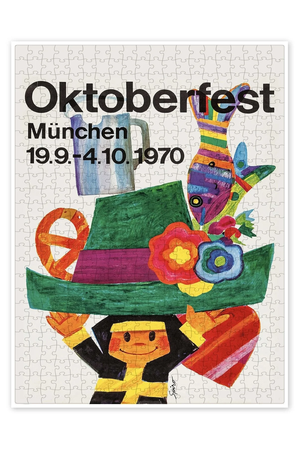 پازل OKTOBERFEST 1970 500 PIECE PAECE اره منبت کاری مویی منظره شهر سرگرمی مضمون از ترکیه Jeronkarji