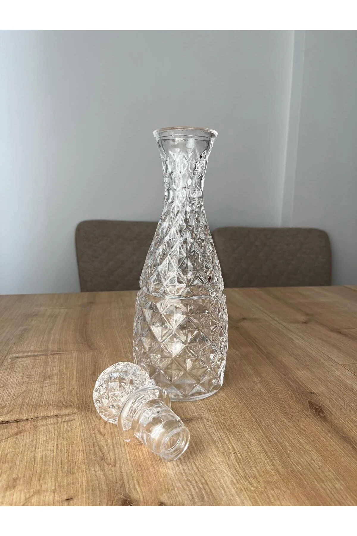 پارچ و تنگ کوزه شیشه ای با الگوی دست ساز 1 لیتر LİNGO HOME