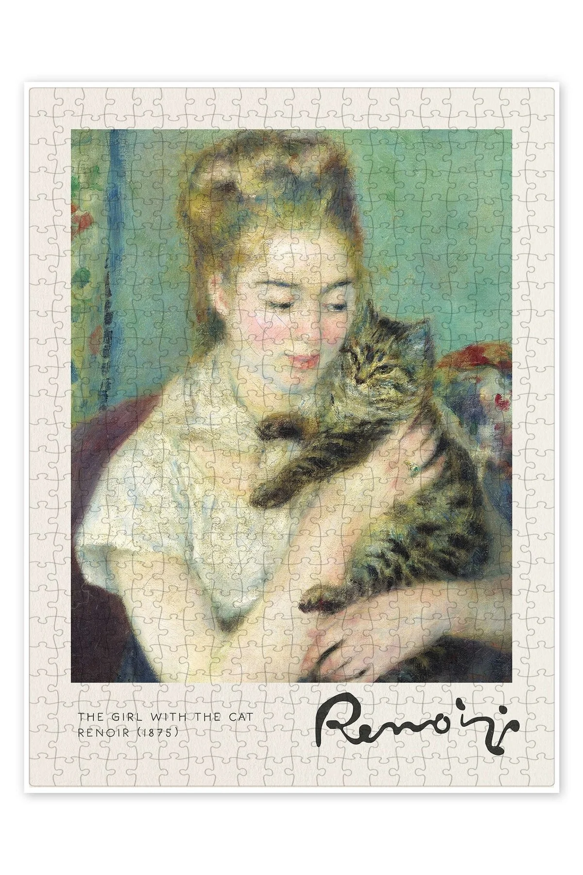 پازل GIRL WITH A CAT, 1875 500 تکه گربه سگ با مضمون طبیعت و حیوانات جنگل از ترکیه Jeronkarji