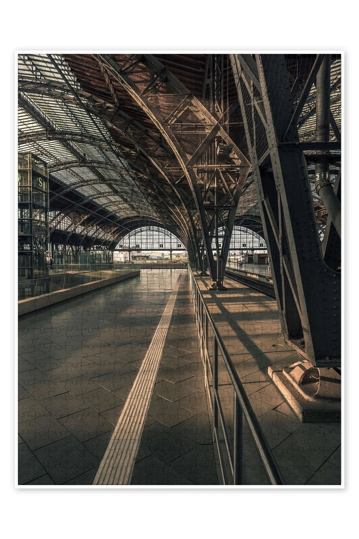پازل HAUPTBAHNHOF لایپزیگ در نور خورشید 500 قطعه اره منبت کاری مویی سرگرمی با مضمون منظره شهر از ترکیه Jeronkarji