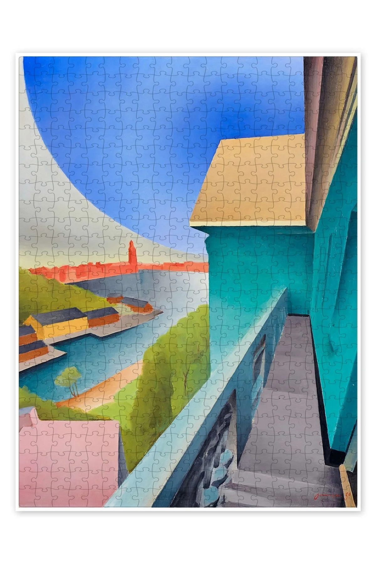 پازل CITYSCAPE, 1930 500 PIECE اره منبت کاری مویی سرگرمی منظره شهر از ترکیه Jeronkarji