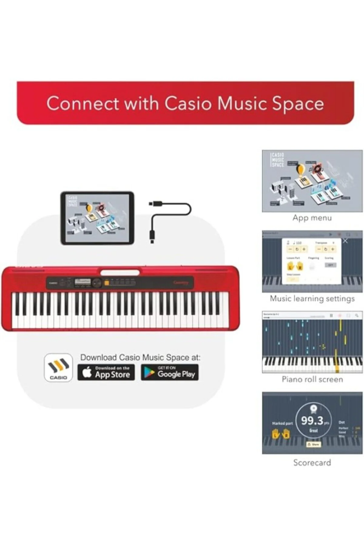 ارگ CASIOTONE CT S200RDC2 61 ORGAN قرمز ShopZum