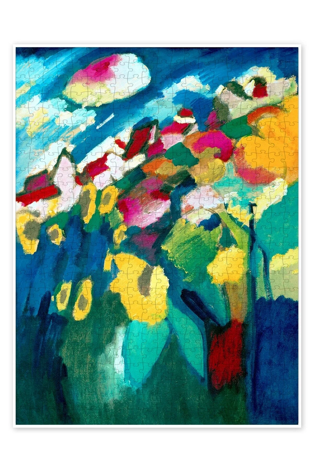 پازل MURNAU GARDEN II 500 PIECE PUZZLE اره منبت کاری مویی با موضوع هنر انتزاعی بوهمیایی از ترکیه Jeronkarji