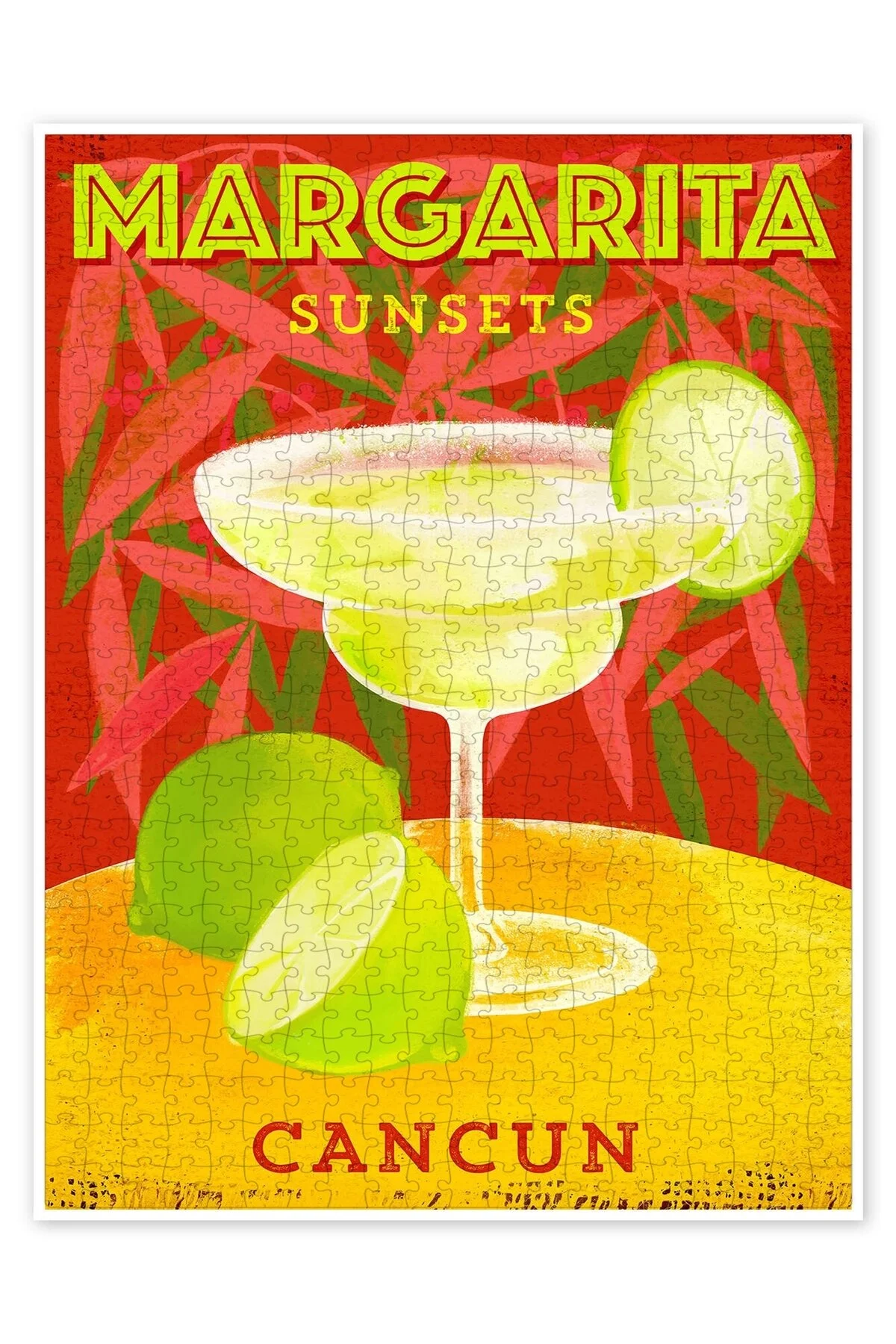 پازل MARGARITA SUNSETS CANCUN 500 PIECE PAUSE اره منبت کاری مویی آشپزخانه با تم برای بزرگسالان از ترکیه Jeronkarji