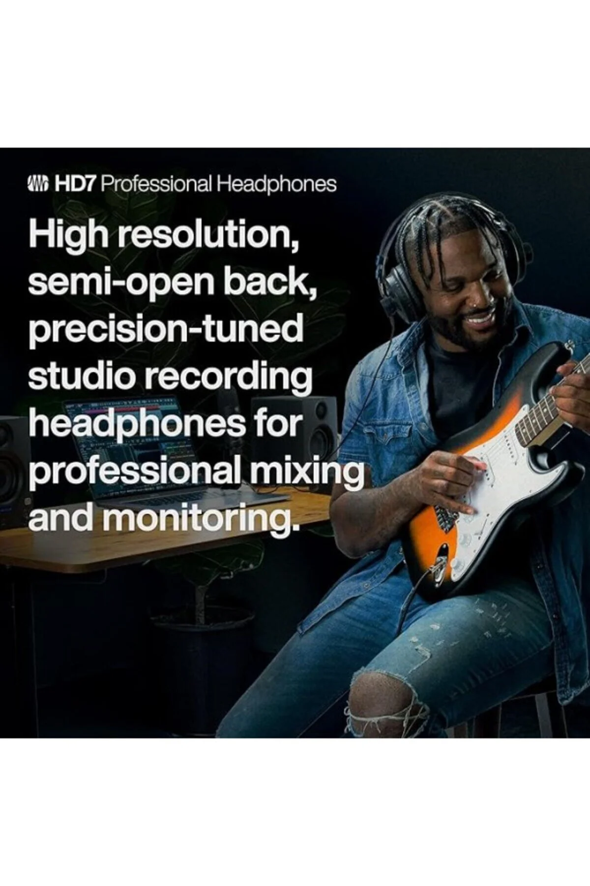 هدفون استودیویی PRESONUS HD7 A هدست گوش دادن حرفه ای بیش از سیاه ShopZum