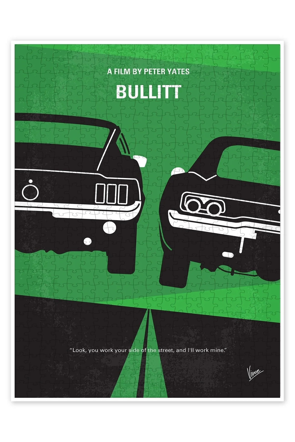 پازل با تم فیلم کلاسیک اره منبت کاری مویی BULLITT 500 PIECE از ترکیه Jeronkarji