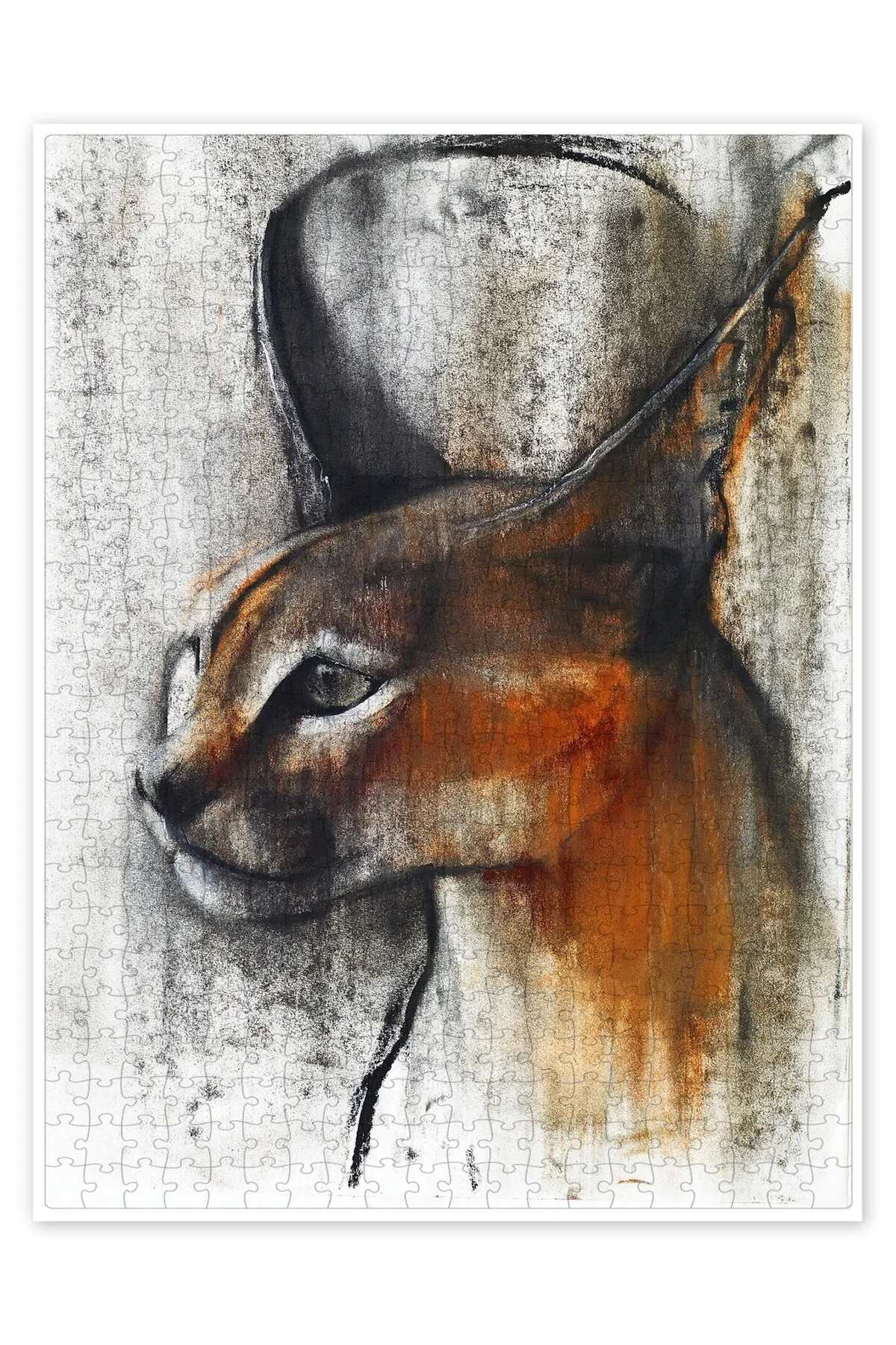 پازل CARACAL PROFILE 500 PIECE PUZZLE گربه سگ با موضوع طبیعت و حیوانات جنگل از ترکیه Jeronkarji