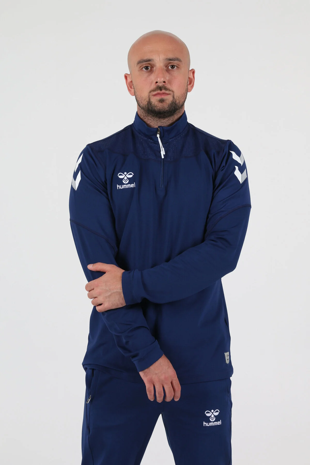 سویشرت ورزشی آبی مردانه قطار هومل اورجینال hummel